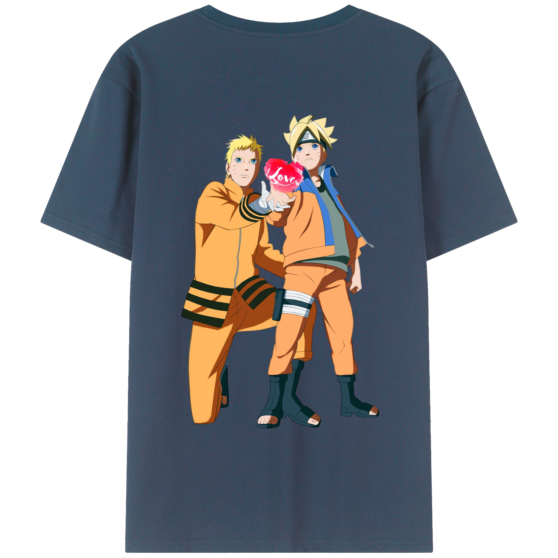 （画像用） NARUTO -ナルト- うずまき ボルト Uzumaki Boruto 綿100％ メンズ半袖Tシャツ（バックプリント） 通気性
