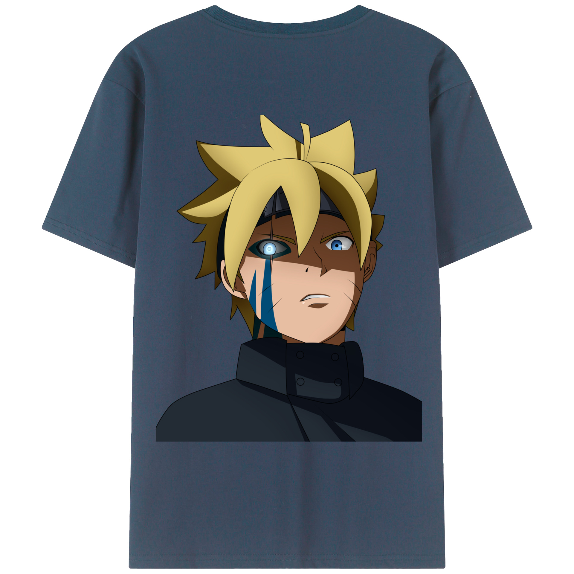 （画像用） NARUTO -ナルト- うずまき ボルト Uzumaki Boruto 綿100％ メンズ半袖Tシャツ（バックプリント） 通気性