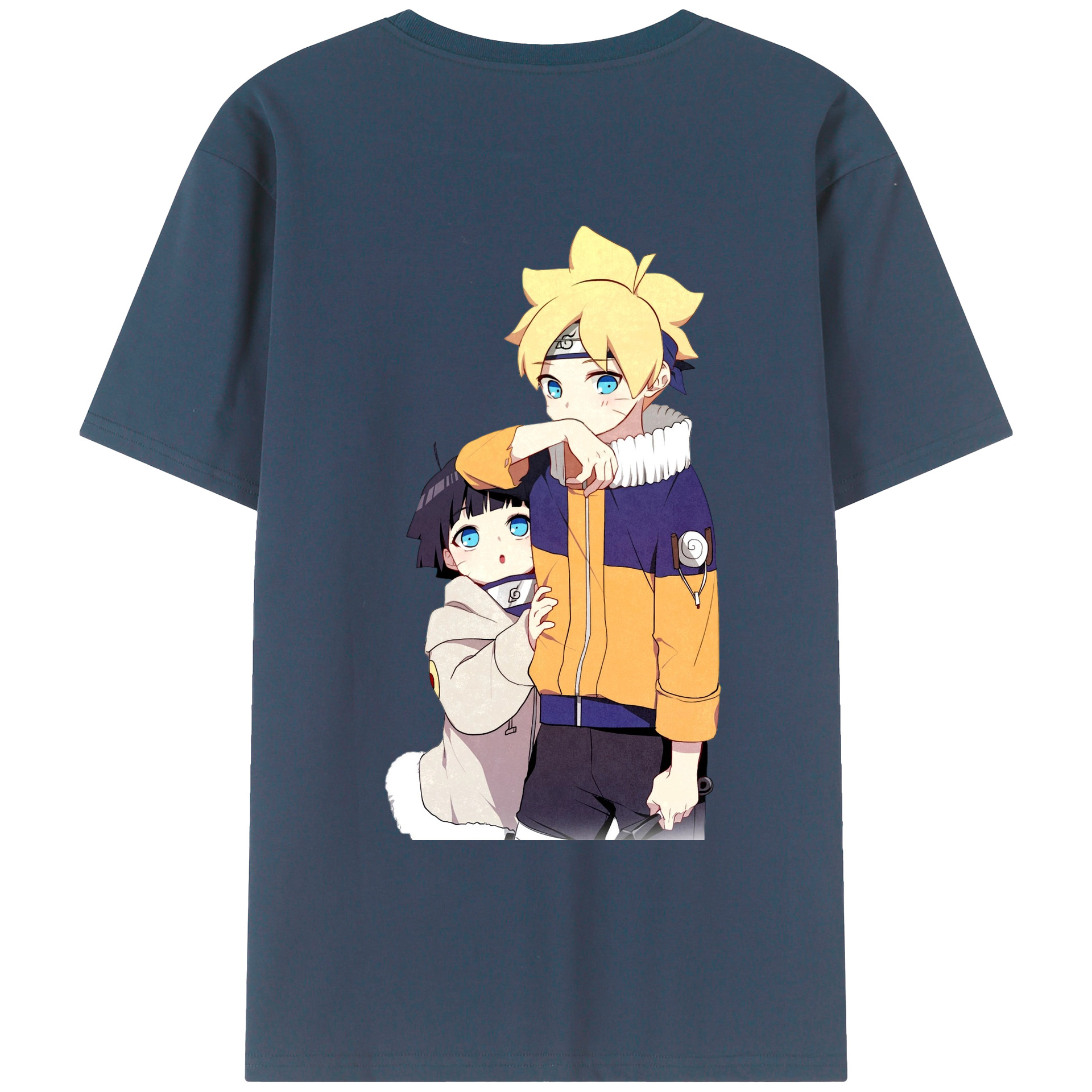 （画像用） NARUTO -ナルト- うずまき ボルト Uzumaki Boruto 綿100％ メンズ半袖Tシャツ（バックプリント） 通気性