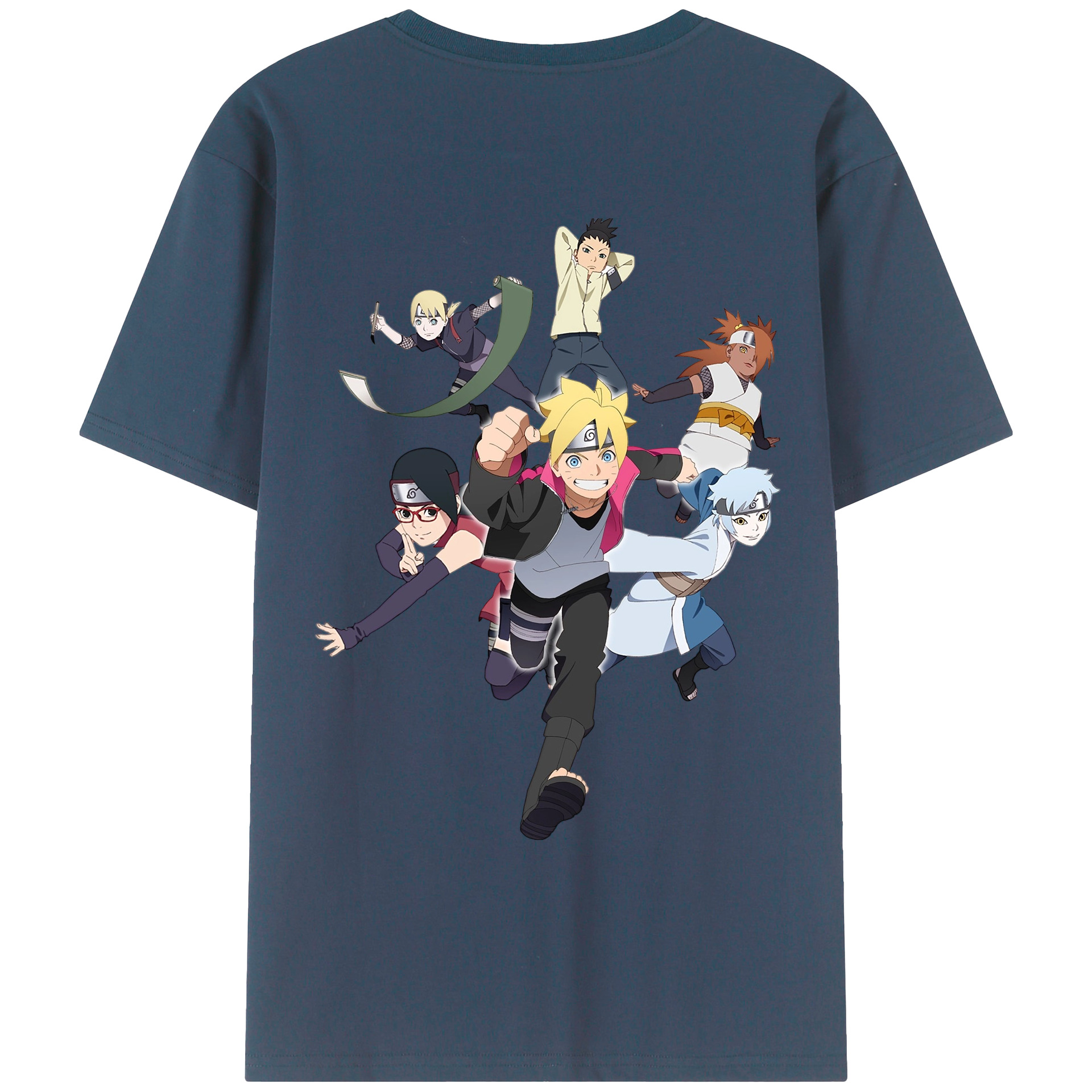 （画像用） NARUTO -ナルト- うずまき ボルト Uzumaki Boruto 綿100％ メンズ半袖Tシャツ（バックプリント） 通気性
