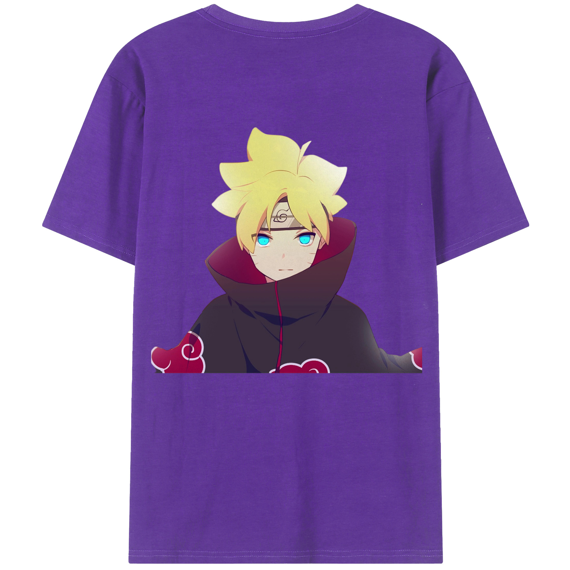 （画像用） NARUTO -ナルト- うずまき ボルト Uzumaki Boruto 綿100％ メンズ半袖Tシャツ（バックプリント） 通気性