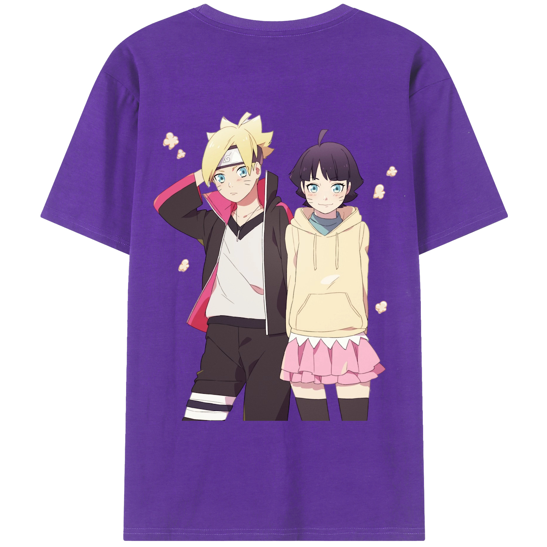 （画像用） NARUTO -ナルト- うずまき ボルト Uzumaki Boruto 綿100％ メンズ半袖Tシャツ（バックプリント） 通気性
