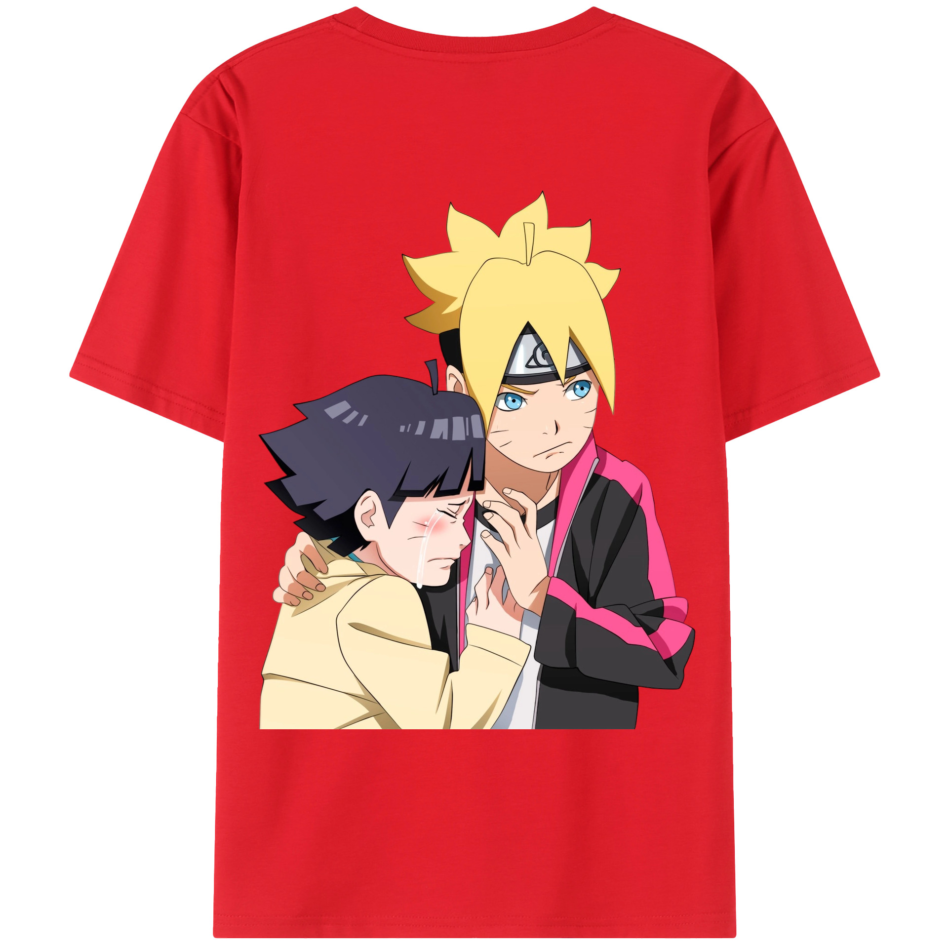 （画像用） NARUTO -ナルト- うずまき ボルト Uzumaki Boruto 綿100％ メンズ半袖Tシャツ（バックプリント） 通気性