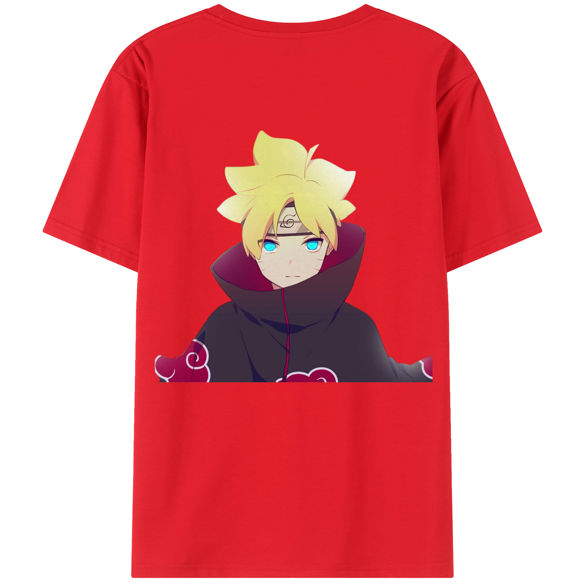 （画像用） NARUTO -ナルト- うずまき ボルト Uzumaki Boruto 綿100％ メンズ半袖Tシャツ（バックプリント） 通気性