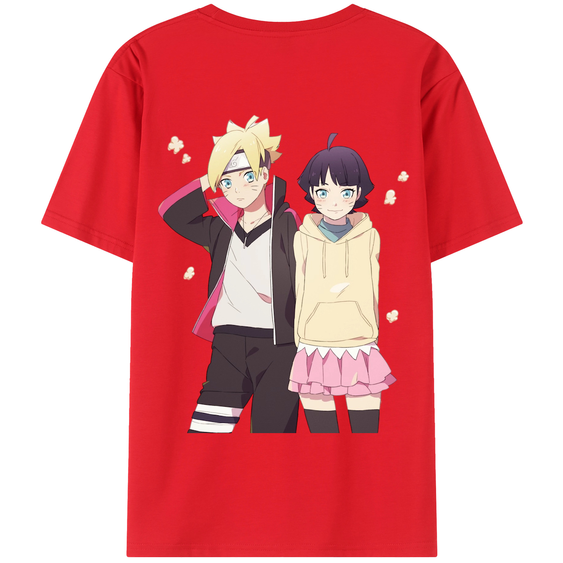 （画像用） NARUTO -ナルト- うずまき ボルト Uzumaki Boruto 綿100％ メンズ半袖Tシャツ（バックプリント） 通気性