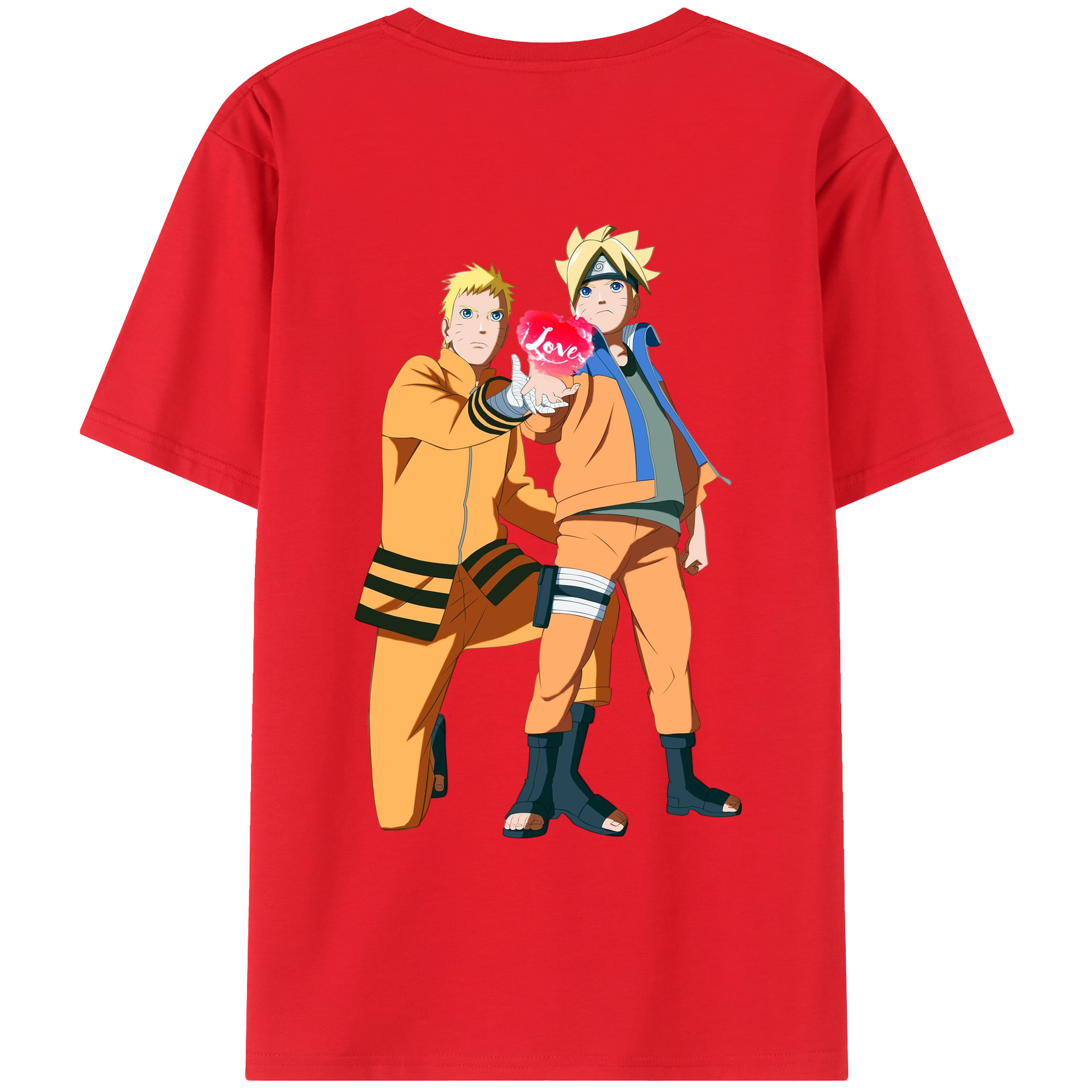 （画像用） NARUTO -ナルト- うずまき ボルト Uzumaki Boruto 綿100％ メンズ半袖Tシャツ（バックプリント） 通気性