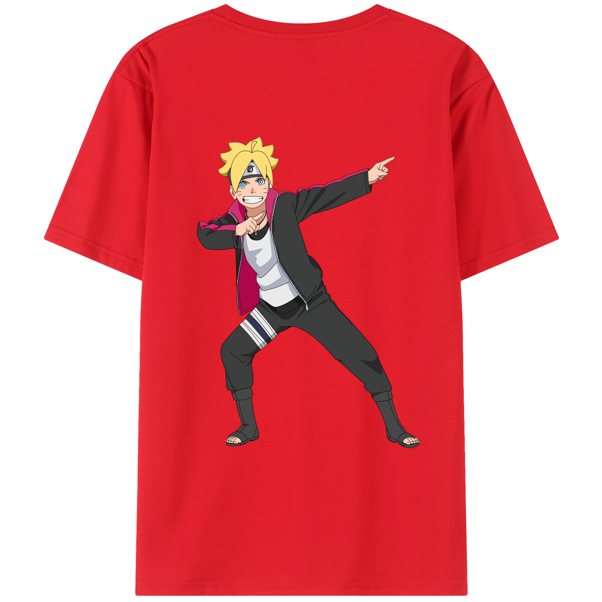 （画像用） NARUTO -ナルト- うずまき ボルト Uzumaki Boruto 綿100％ メンズ半袖Tシャツ（バックプリント） 通気性