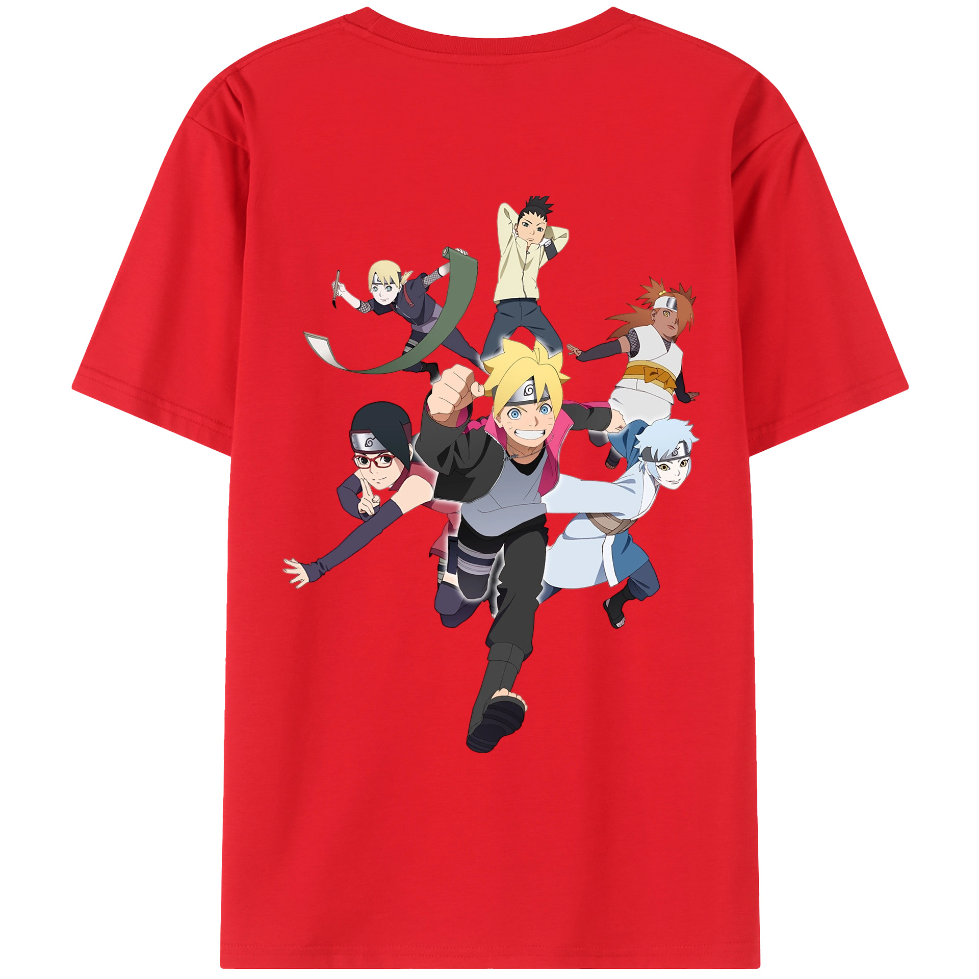 （画像用） NARUTO -ナルト- うずまき ボルト Uzumaki Boruto 綿100％ メンズ半袖Tシャツ（バックプリント） 通気性
