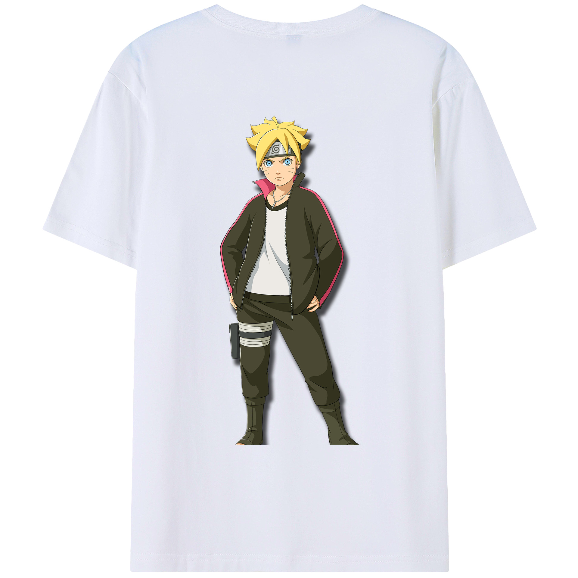 （画像用） NARUTO -ナルト- うずまき ボルト Uzumaki Boruto 綿100％ メンズ半袖Tシャツ（バックプリント） 通気性