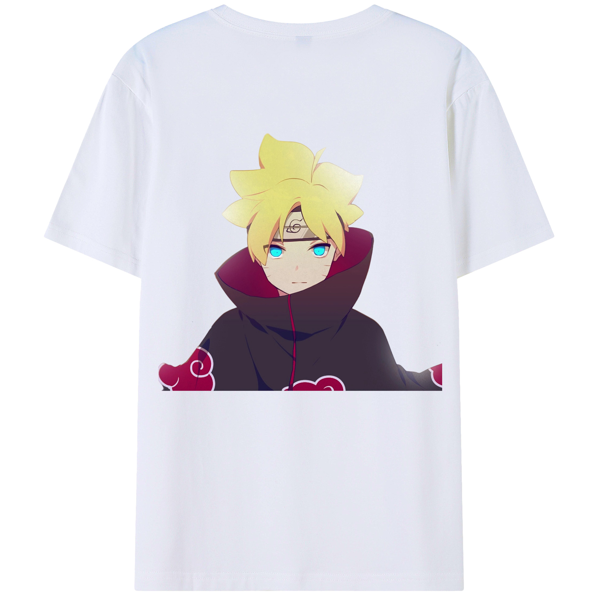 （画像用） NARUTO -ナルト- うずまき ボルト Uzumaki Boruto 綿100％ メンズ半袖Tシャツ（バックプリント） 通気性