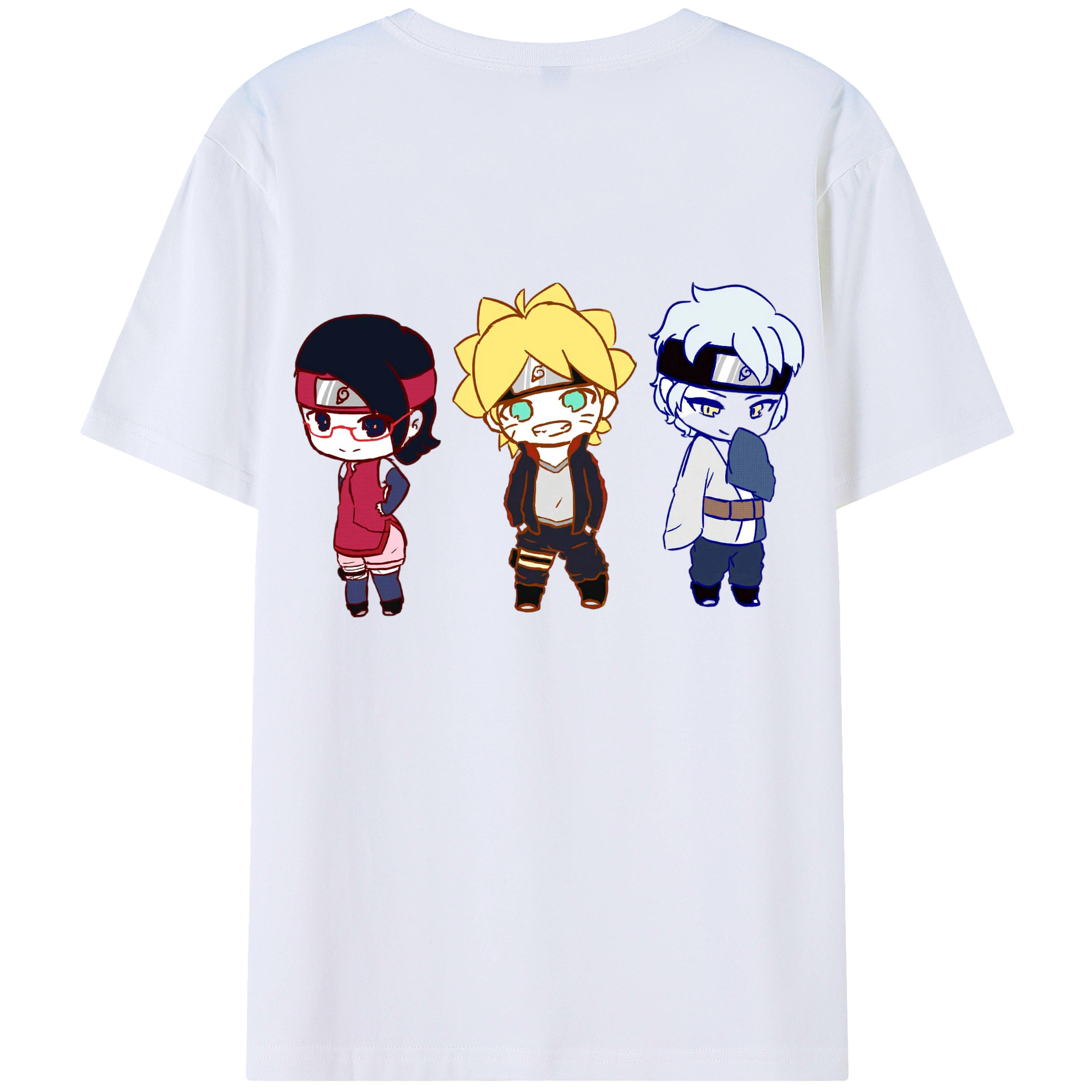 （画像用） NARUTO -ナルト- うずまき ボルト Uzumaki Boruto 綿100％ メンズ半袖Tシャツ（バックプリント） 通気性