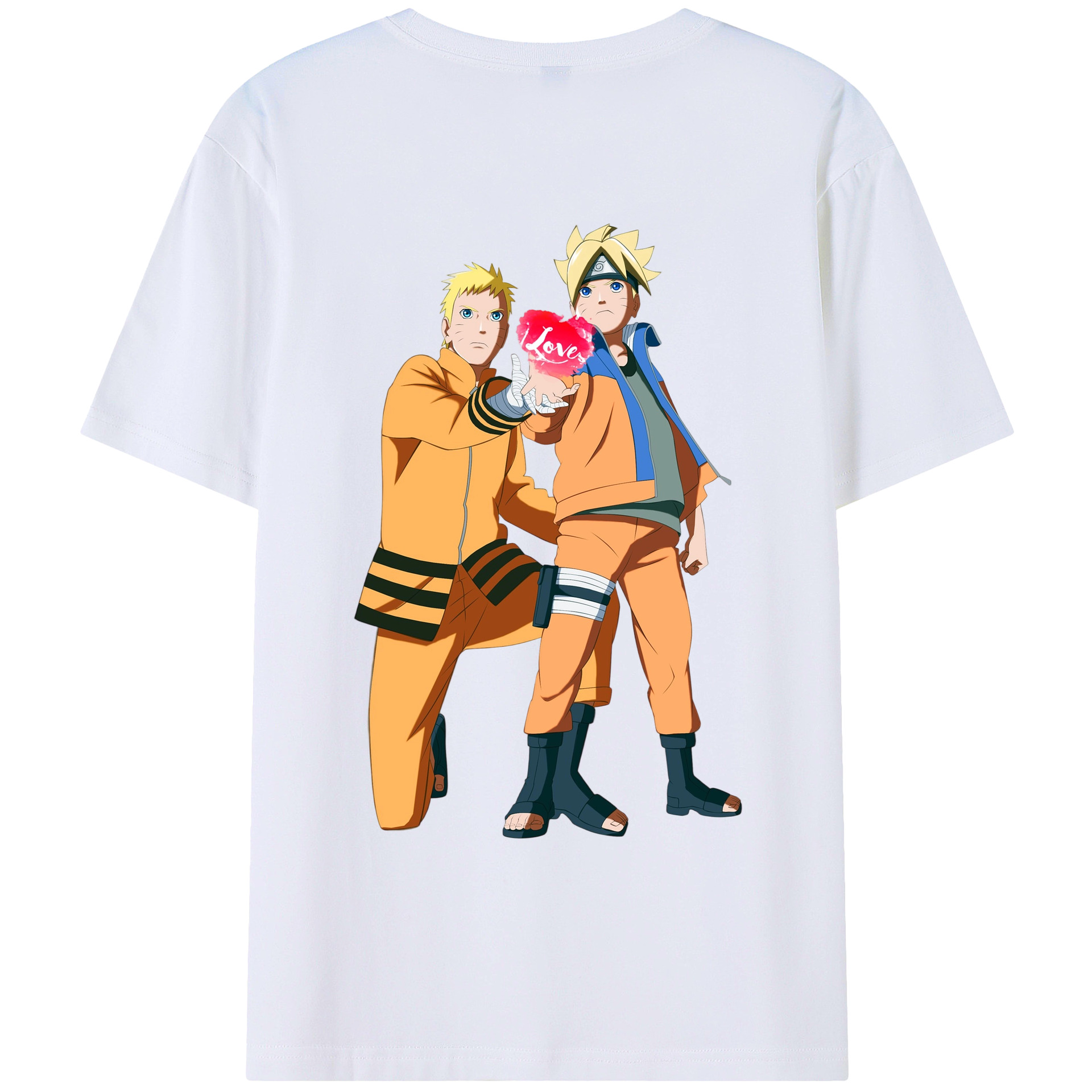 （画像用） NARUTO -ナルト- うずまき ボルト Uzumaki Boruto 綿100％ メンズ半袖Tシャツ（バックプリント） 通気性