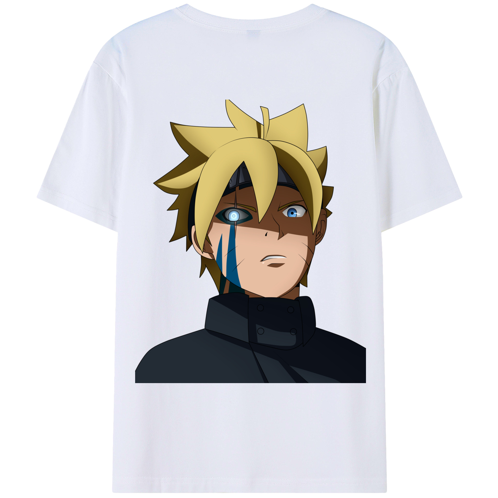 （画像用） NARUTO -ナルト- うずまき ボルト Uzumaki Boruto 綿100％ メンズ半袖Tシャツ（バックプリント） 通気性