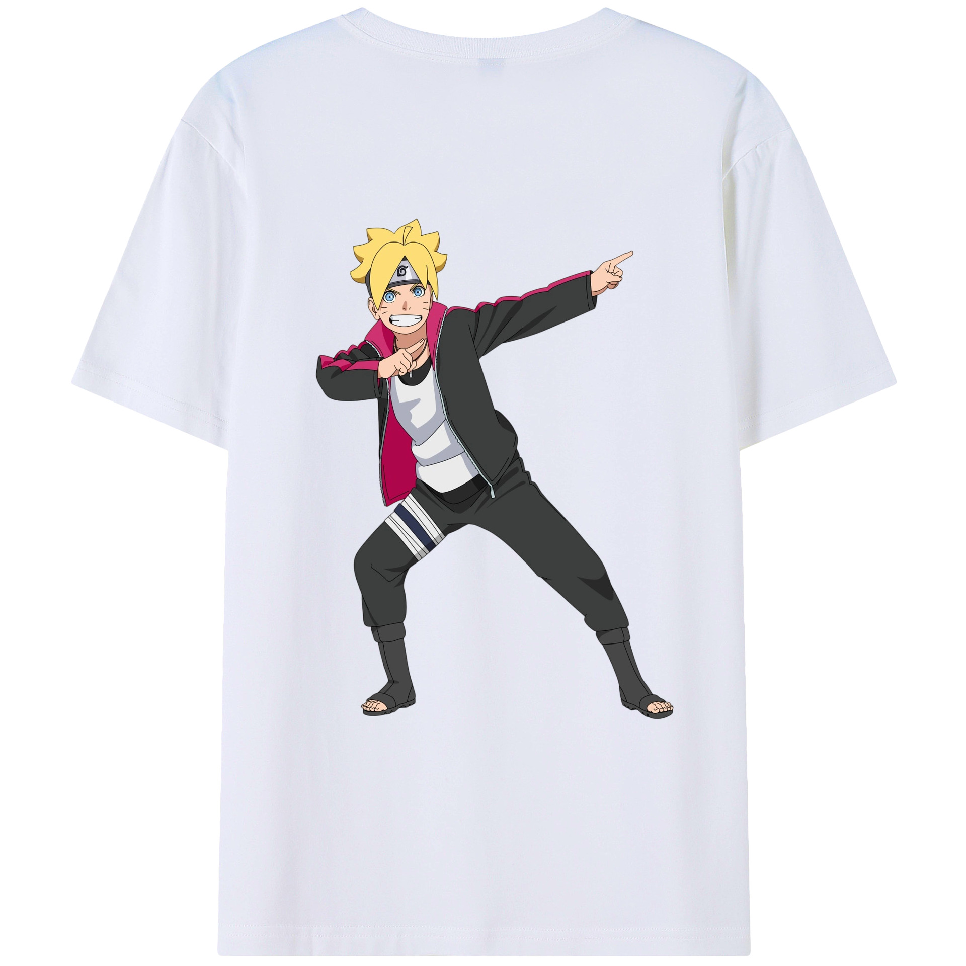（画像用） NARUTO -ナルト- うずまき ボルト Uzumaki Boruto 綿100％ メンズ半袖Tシャツ（バックプリント） 通気性