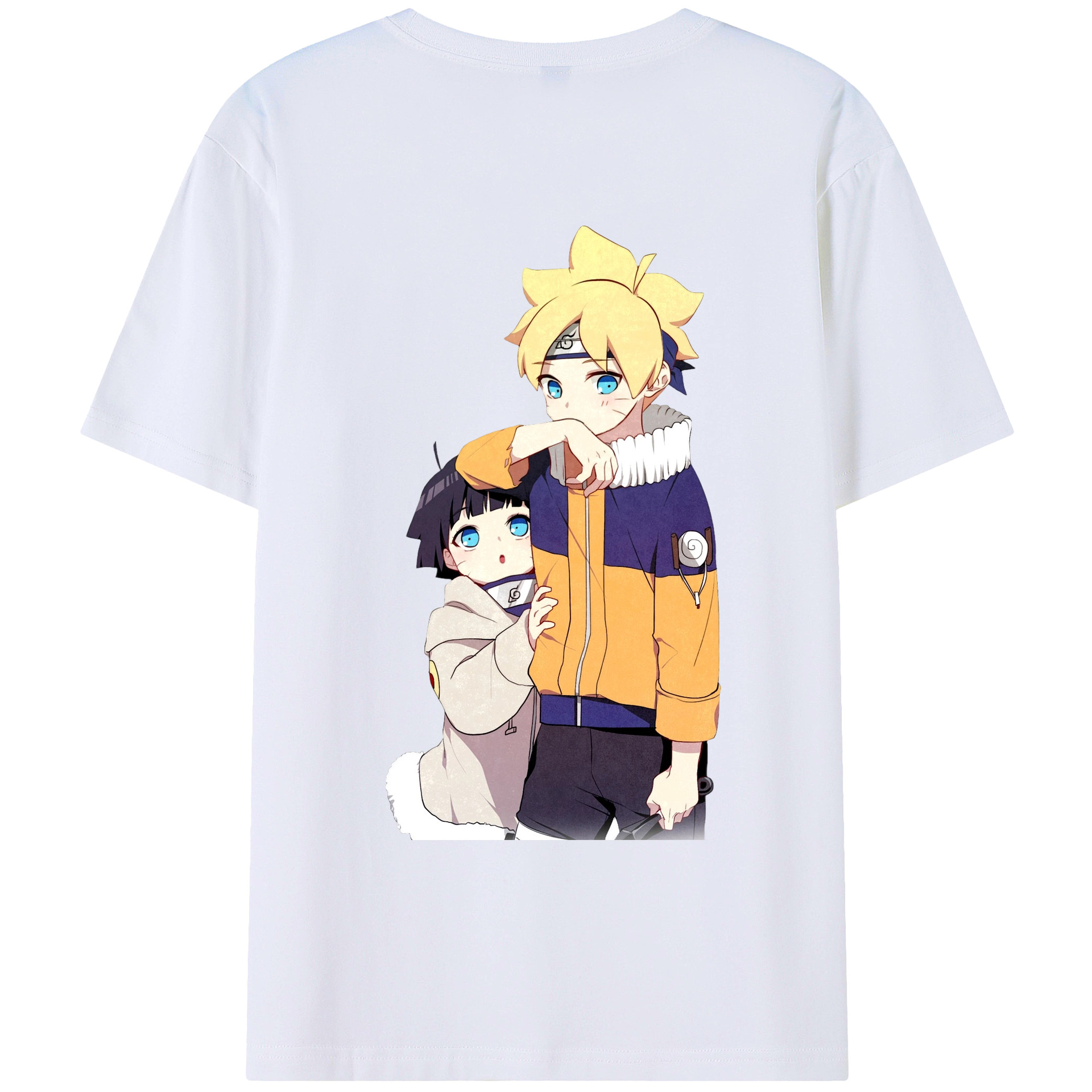 （画像用） NARUTO -ナルト- うずまき ボルト Uzumaki Boruto 綿100％ メンズ半袖Tシャツ（バックプリント） 通気性