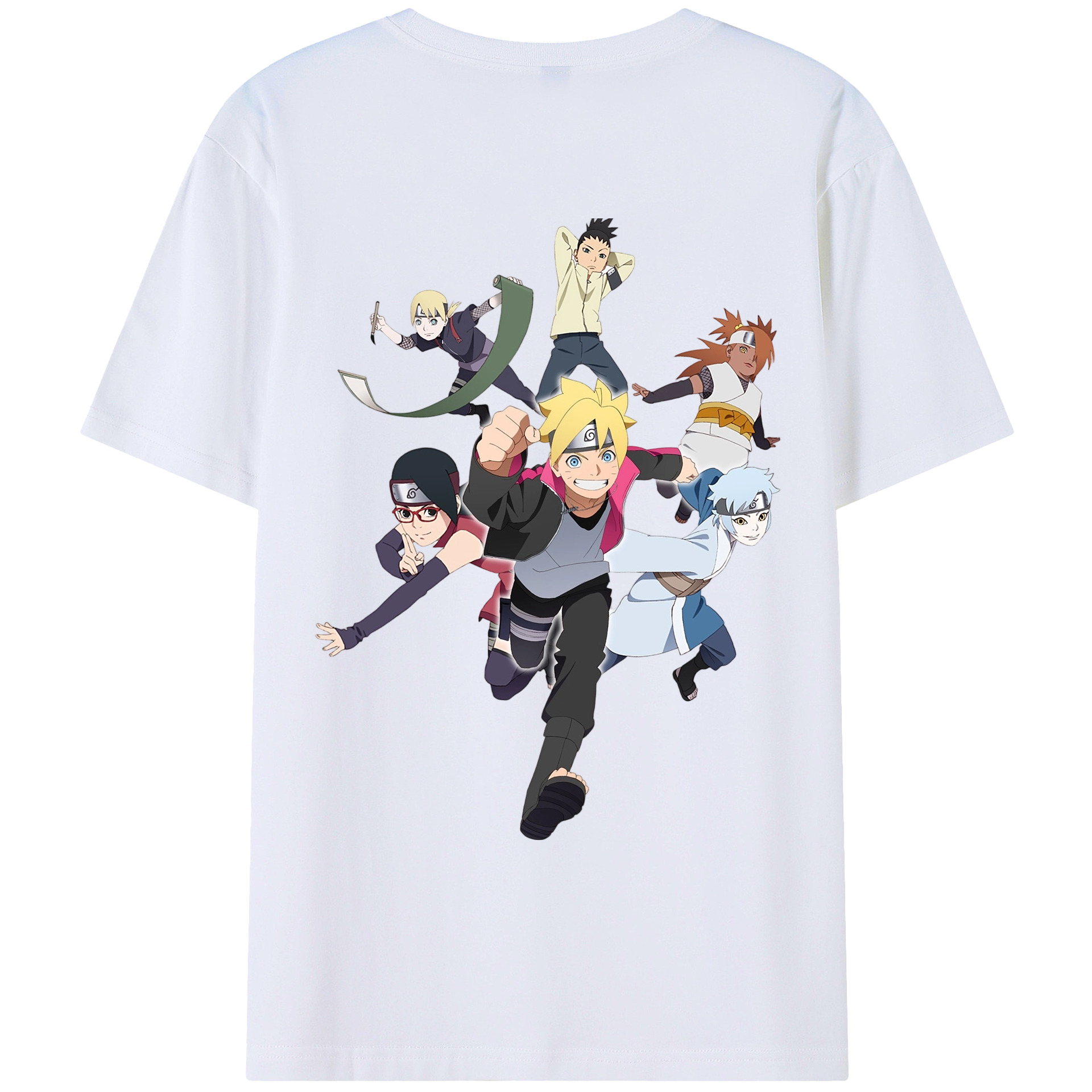 （画像用） NARUTO -ナルト- うずまき ボルト Uzumaki Boruto 綿100％ メンズ半袖Tシャツ（バックプリント） 通気性