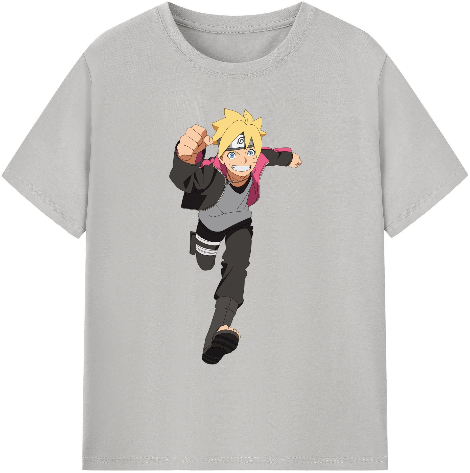 （画像用） NARUTO -ナルト- うずまき ボルト Uzumaki Boruto 綿100％ メンズ半袖Tシャツ｜肌触りやわらか＆通気性