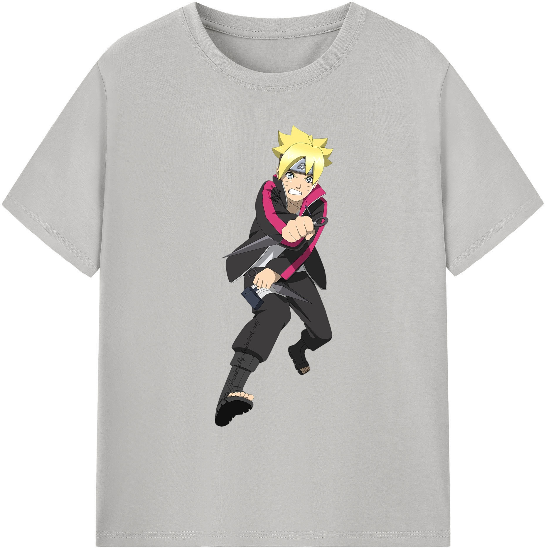 （画像用） NARUTO -ナルト- うずまき ボルト Uzumaki Boruto 綿100％ メンズ半袖Tシャツ｜肌触りやわらか＆通気性