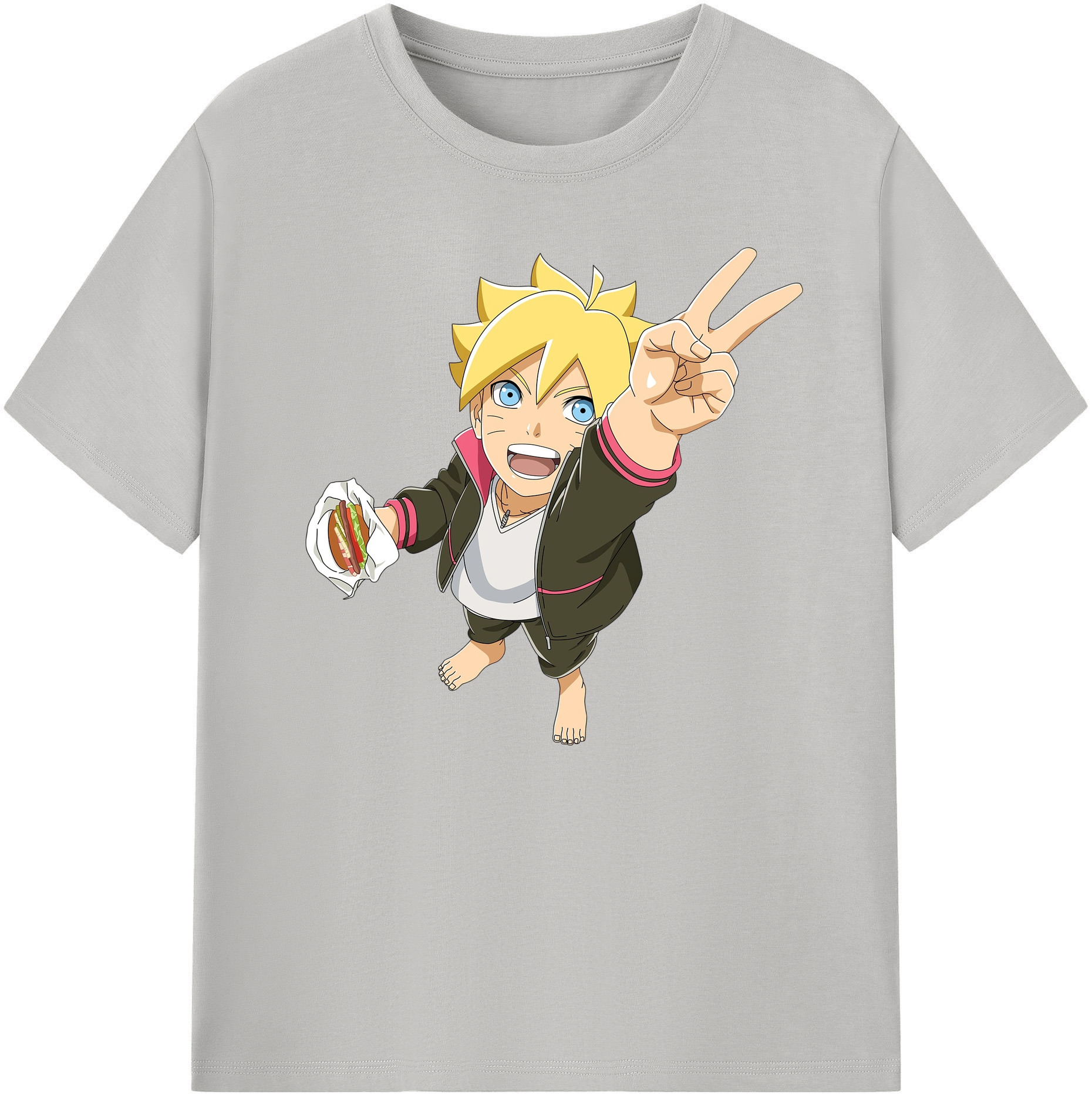 （画像用） NARUTO -ナルト- うずまき ボルト Uzumaki Boruto 綿100％ メンズ半袖Tシャツ｜肌触りやわらか＆通気性