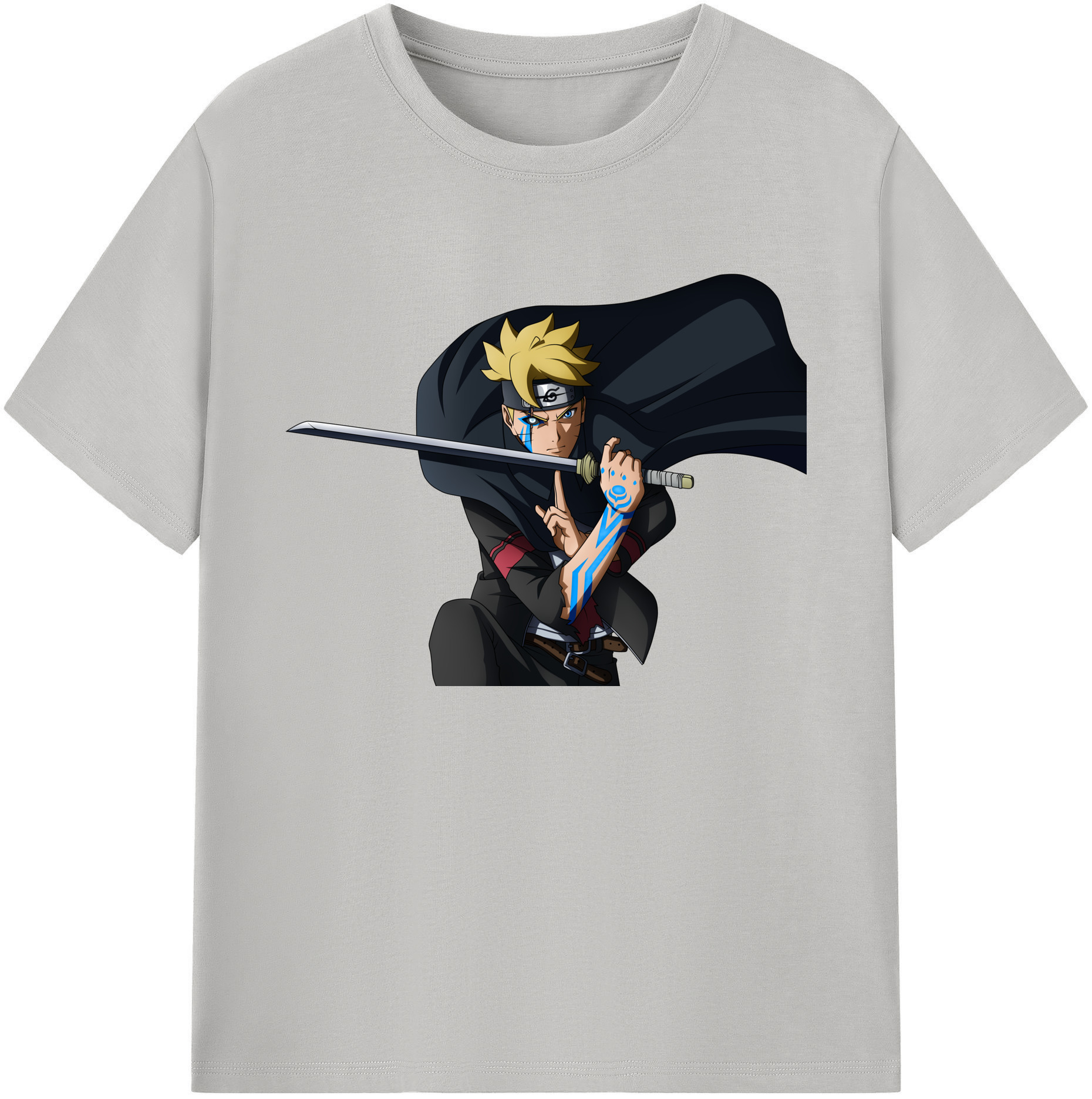 （画像用） NARUTO -ナルト- うずまき ボルト Uzumaki Boruto 綿100％ メンズ半袖Tシャツ｜肌触りやわらか＆通気性
