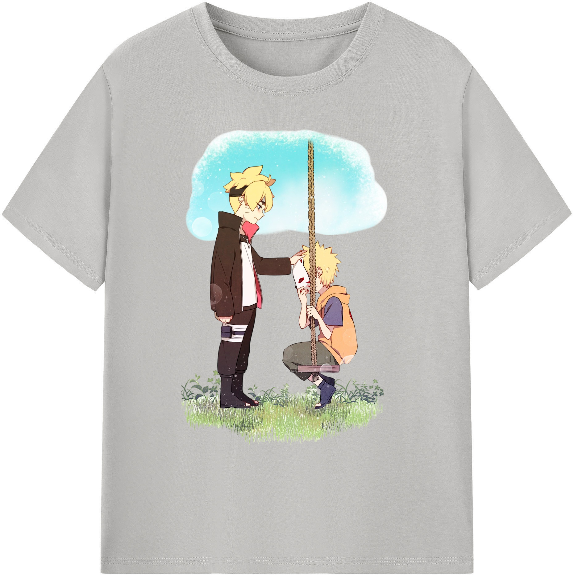 （画像用） NARUTO -ナルト- うずまき ボルト Uzumaki Boruto 綿100％ メンズ半袖Tシャツ｜肌触りやわらか＆通気性