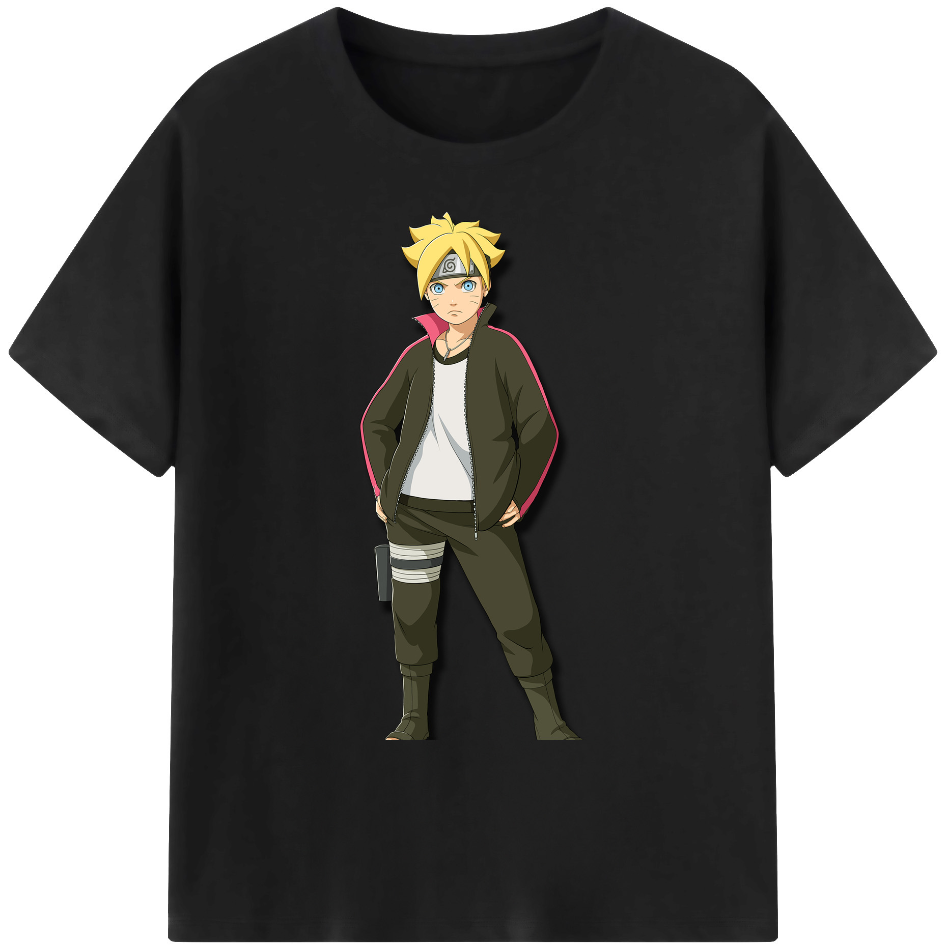 （画像用） NARUTO -ナルト- うずまき ボルト Uzumaki Boruto 綿100％ メンズ半袖Tシャツ｜肌触りやわらか＆通気性