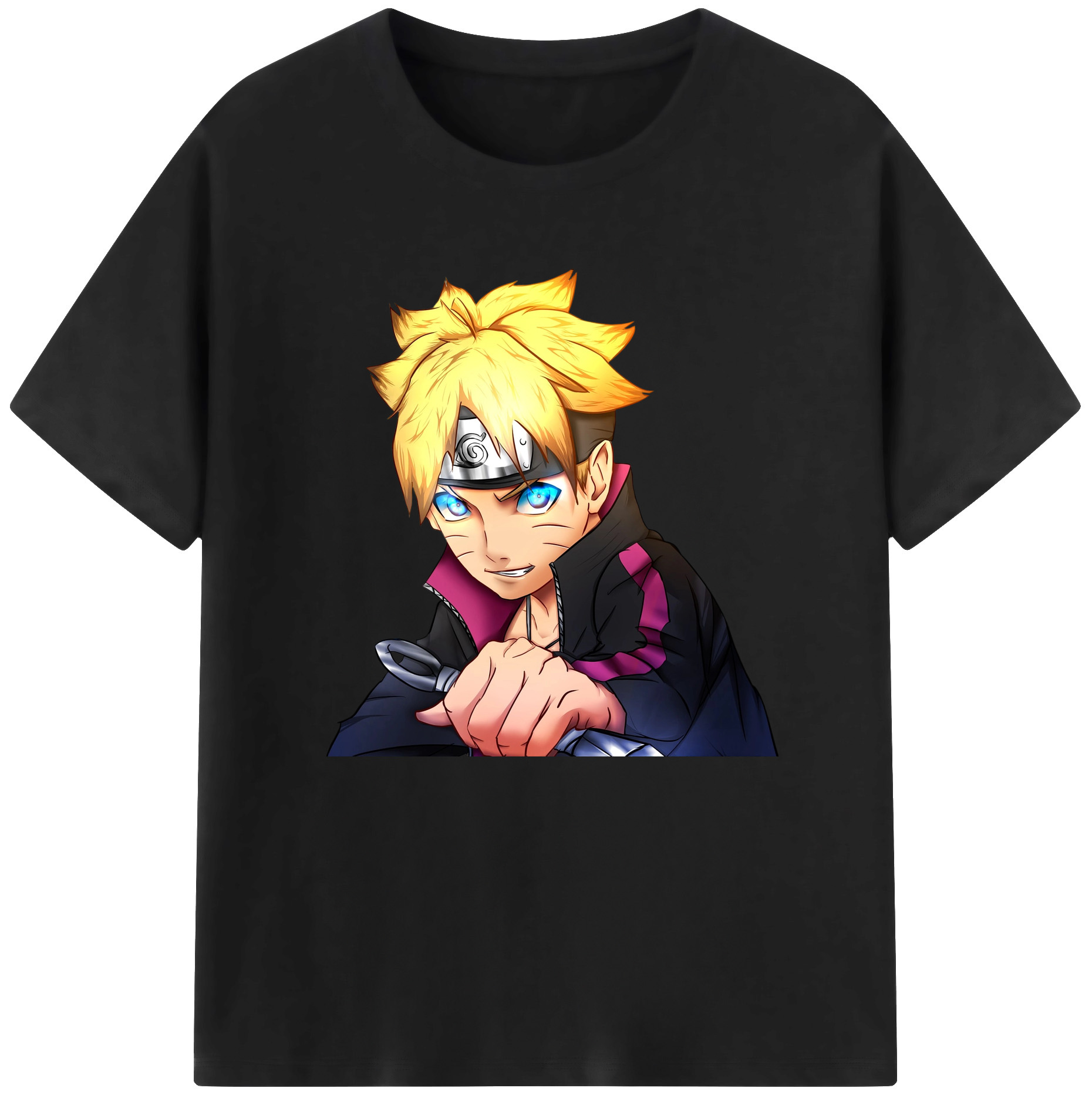 （画像用） NARUTO -ナルト- うずまき ボルト Uzumaki Boruto 綿100％ メンズ半袖Tシャツ｜肌触りやわらか＆通気性