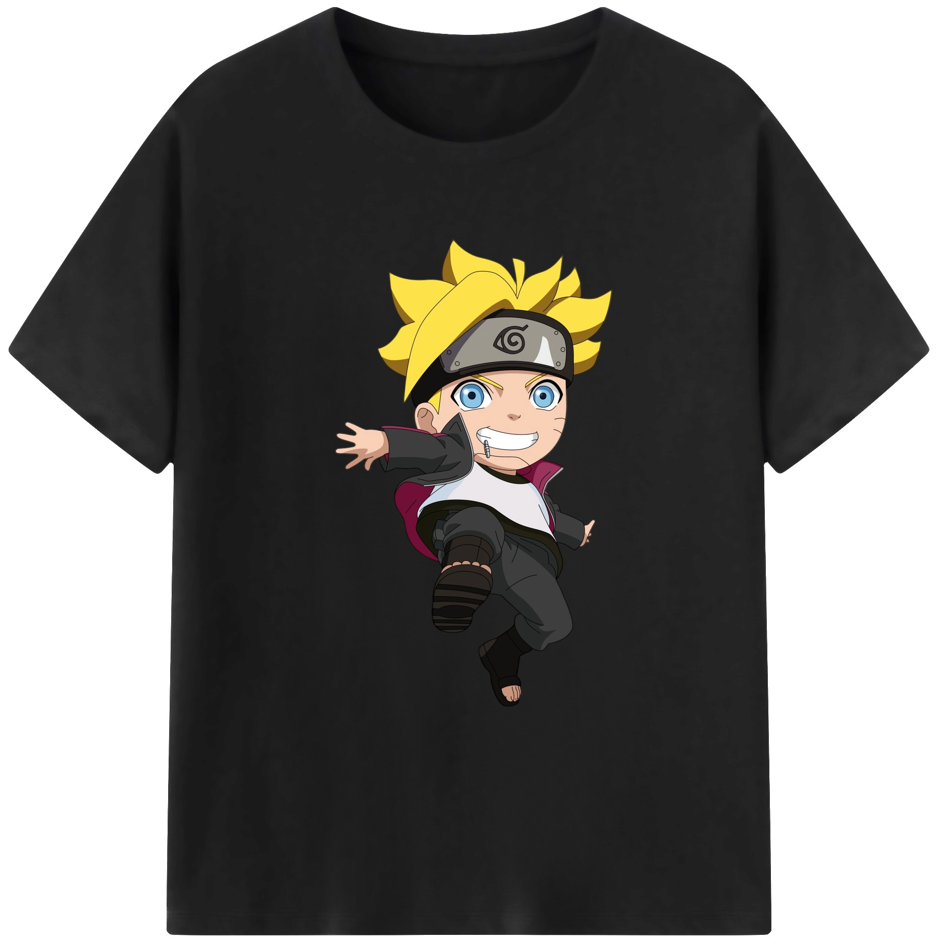 （画像用） NARUTO -ナルト- うずまき ボルト Uzumaki Boruto 綿100％ メンズ半袖Tシャツ｜肌触りやわらか＆通気性