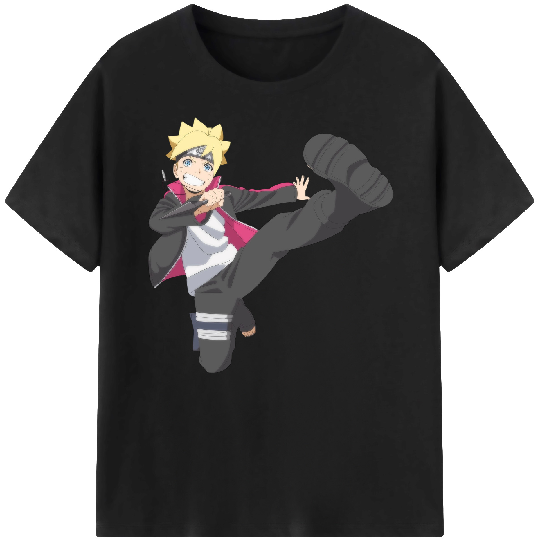 （画像用） NARUTO -ナルト- うずまき ボルト Uzumaki Boruto 綿100％ メンズ半袖Tシャツ｜肌触りやわらか＆通気性