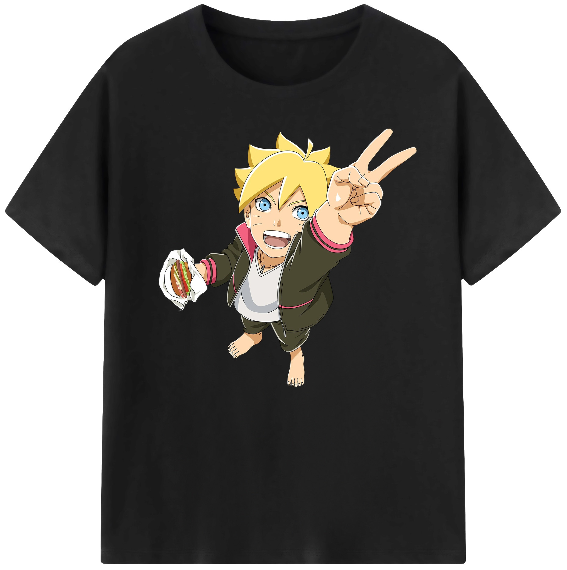 （画像用） NARUTO -ナルト- うずまき ボルト Uzumaki Boruto 綿100％ メンズ半袖Tシャツ｜肌触りやわらか＆通気性