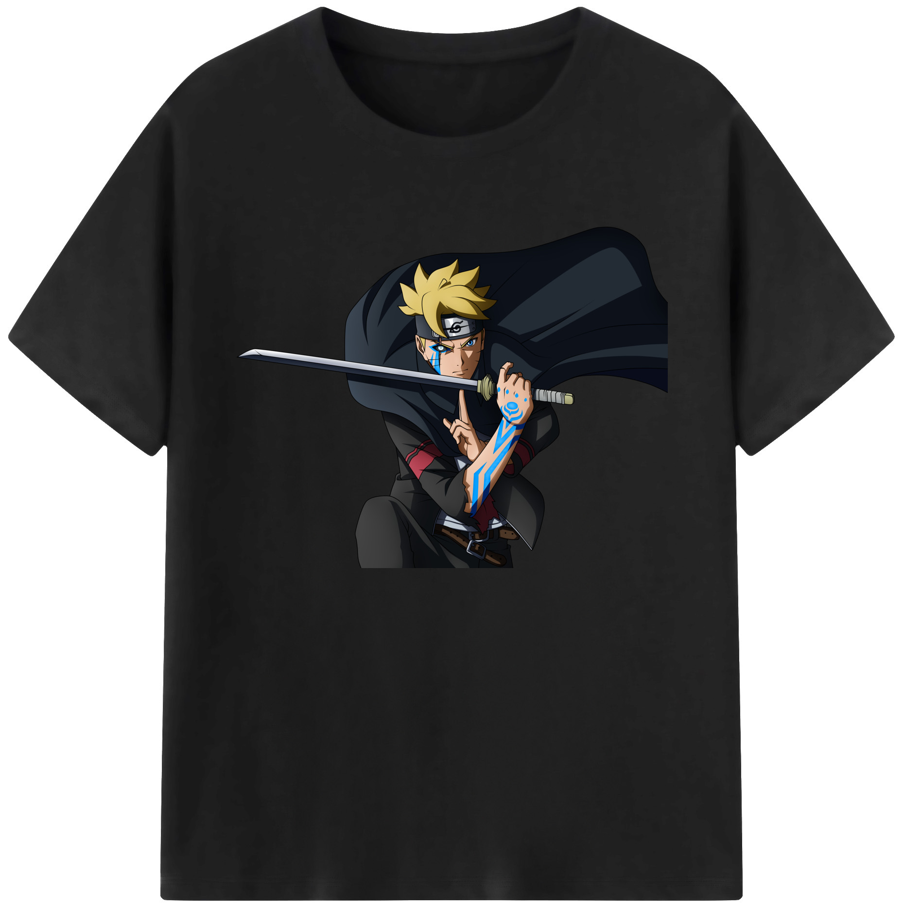 （画像用） NARUTO -ナルト- うずまき ボルト Uzumaki Boruto 綿100％ メンズ半袖Tシャツ｜肌触りやわらか＆通気性