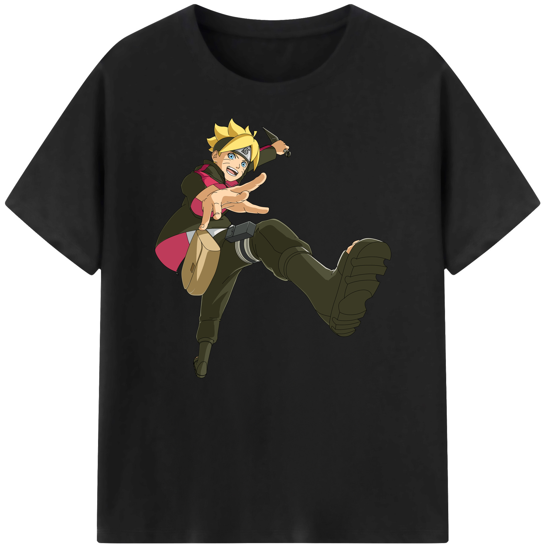 （画像用） NARUTO -ナルト- うずまき ボルト Uzumaki Boruto 綿100％ メンズ半袖Tシャツ｜肌触りやわらか＆通気性