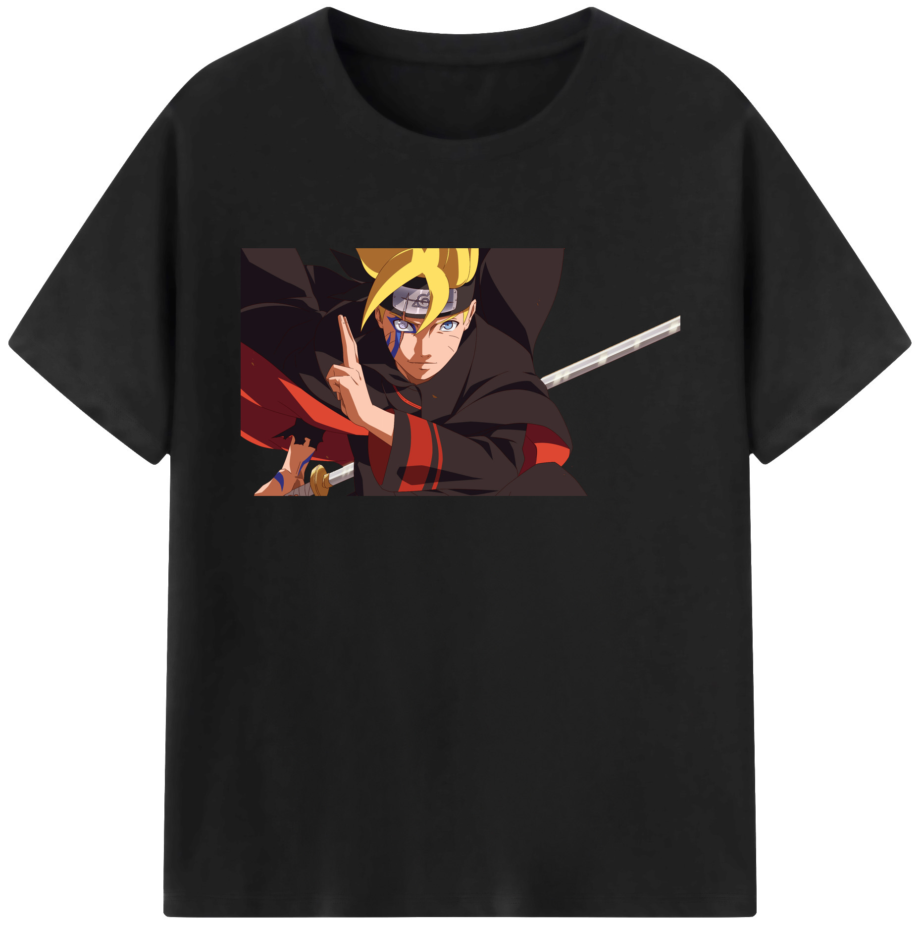 （画像用） NARUTO -ナルト- うずまき ボルト Uzumaki Boruto 綿100％ メンズ半袖Tシャツ｜肌触りやわらか＆通気性