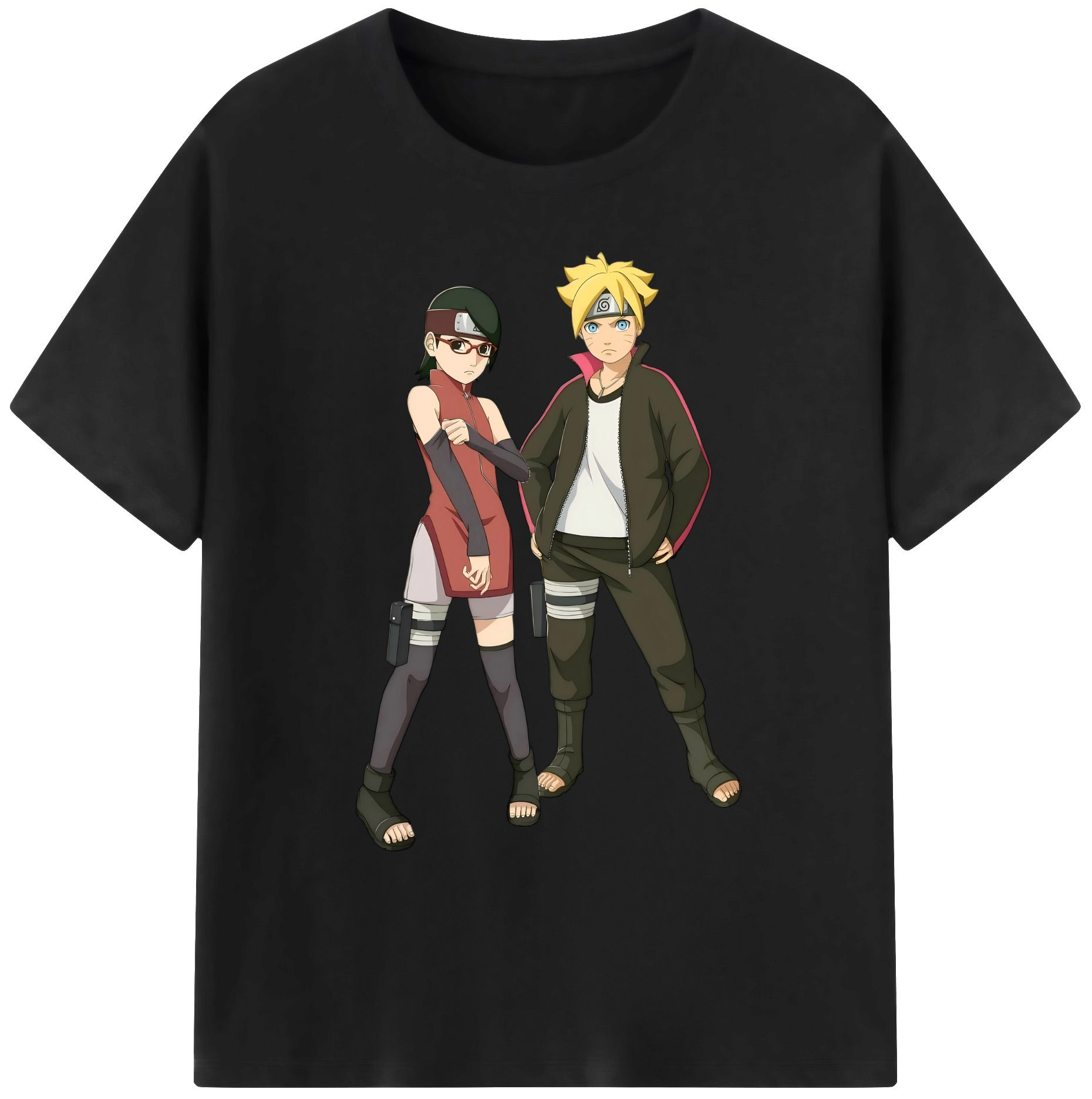 （画像用） NARUTO -ナルト- うずまき ボルト Uzumaki Boruto 綿100％ メンズ半袖Tシャツ｜肌触りやわらか＆通気性