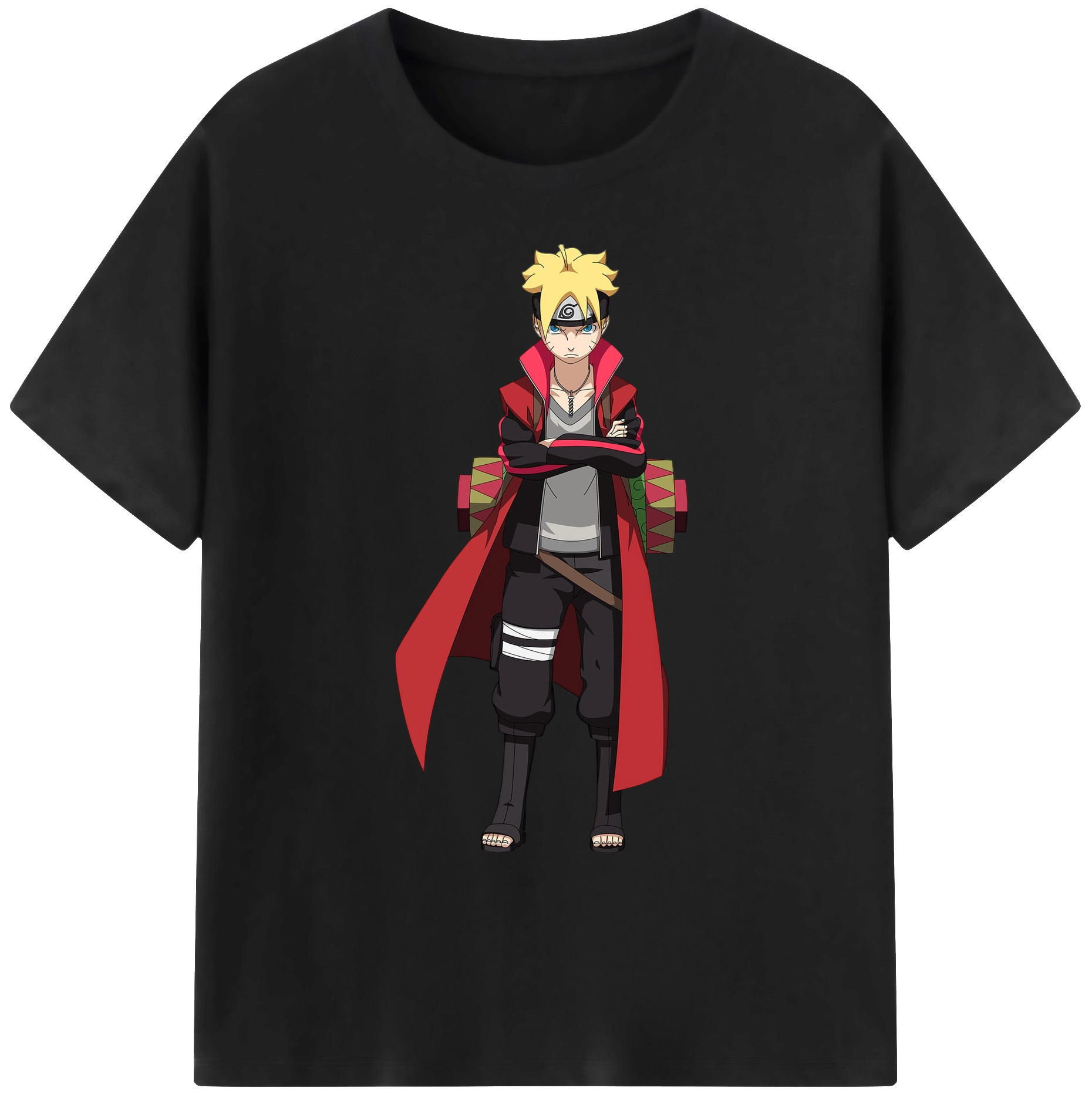 （画像用） NARUTO -ナルト- うずまき ボルト Uzumaki Boruto 綿100％ メンズ半袖Tシャツ｜肌触りやわらか＆通気性
