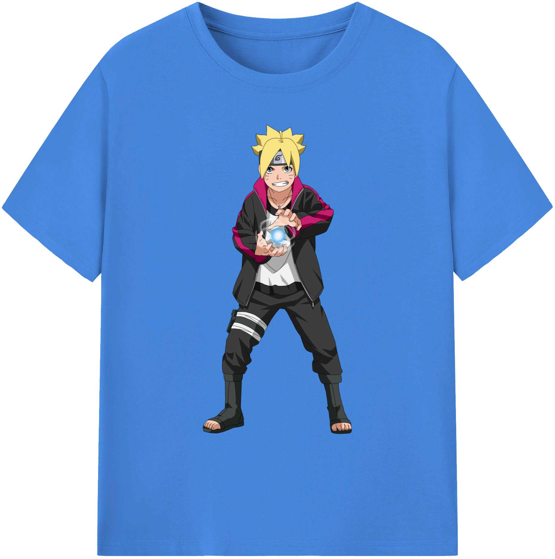 （画像用） NARUTO -ナルト- うずまき ボルト Uzumaki Boruto 綿100％ メンズ半袖Tシャツ｜肌触りやわらか＆通気性