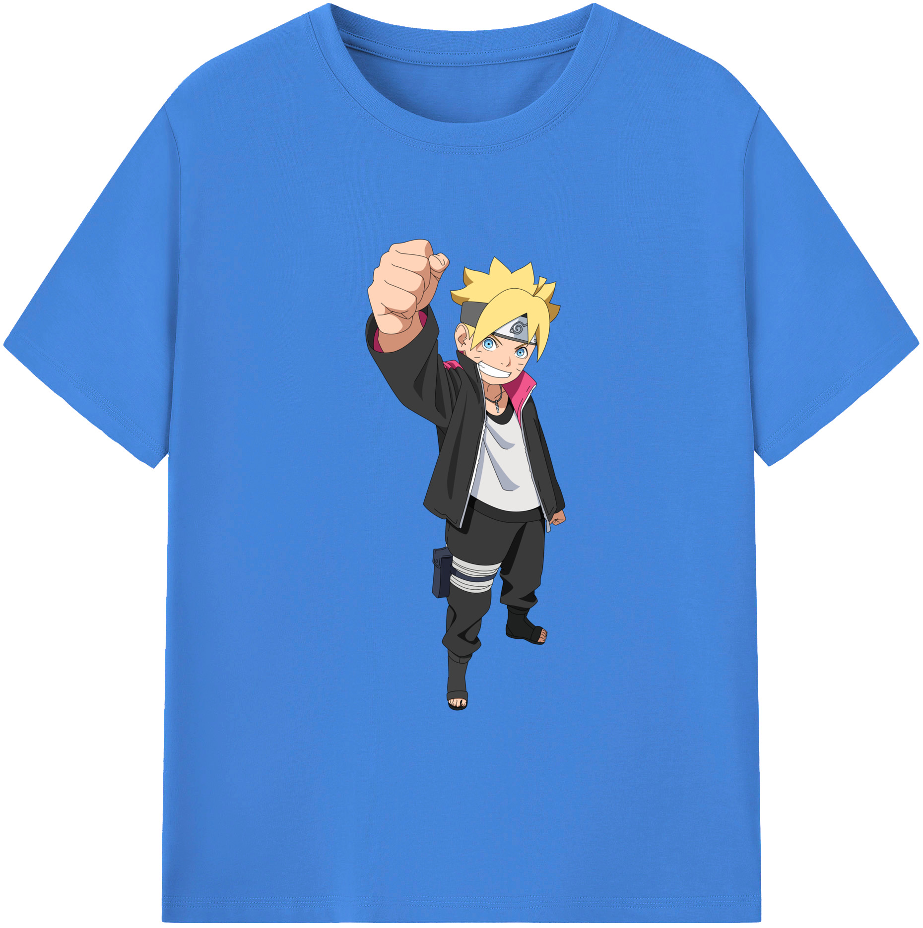 （画像用） NARUTO -ナルト- うずまき ボルト Uzumaki Boruto 綿100％ メンズ半袖Tシャツ｜肌触りやわらか＆通気性