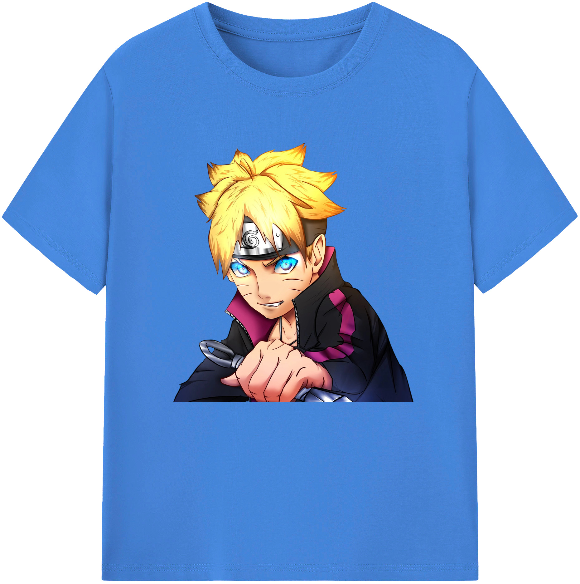 （画像用） NARUTO -ナルト- うずまき ボルト Uzumaki Boruto 綿100％ メンズ半袖Tシャツ｜肌触りやわらか＆通気性