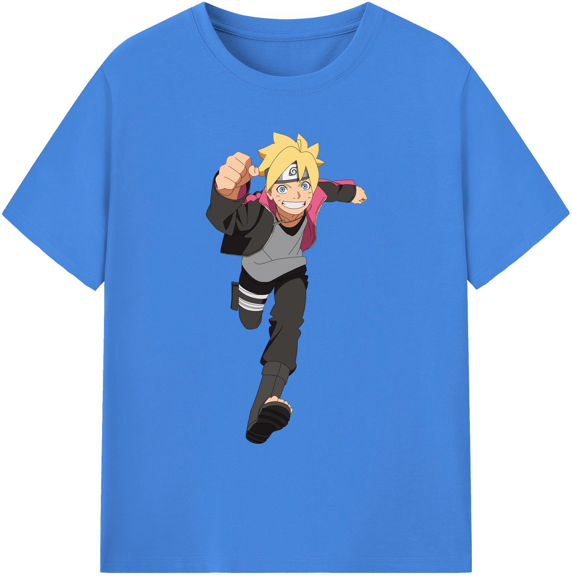 （画像用） NARUTO -ナルト- うずまき ボルト Uzumaki Boruto 綿100％ メンズ半袖Tシャツ｜肌触りやわらか＆通気性