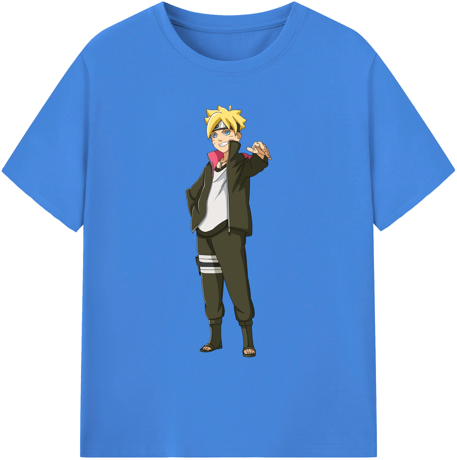 （画像用） NARUTO -ナルト- うずまき ボルト Uzumaki Boruto 綿100％ メンズ半袖Tシャツ｜肌触りやわらか＆通気性