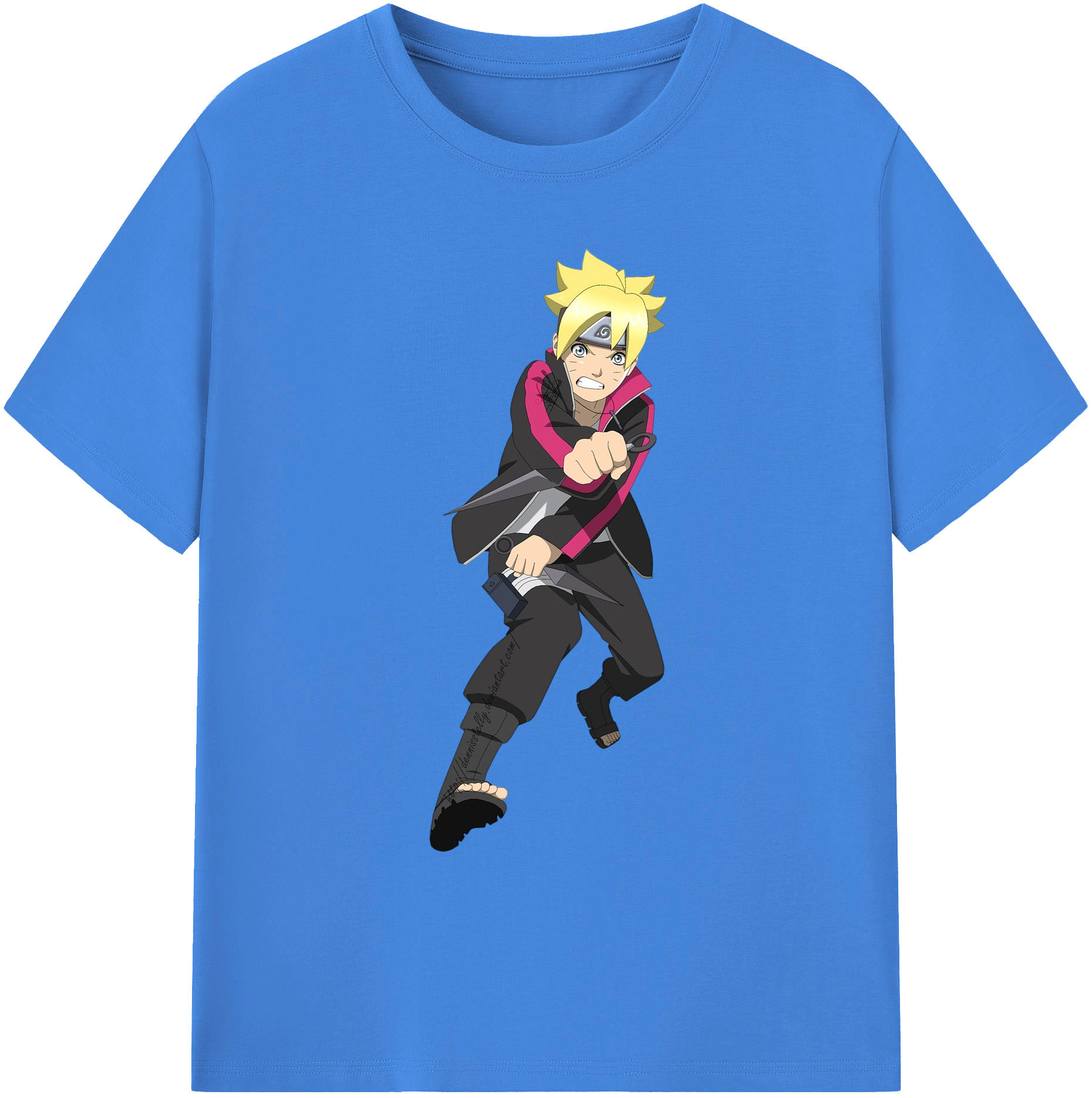 （画像用） NARUTO -ナルト- うずまき ボルト Uzumaki Boruto 綿100％ メンズ半袖Tシャツ｜肌触りやわらか＆通気性
