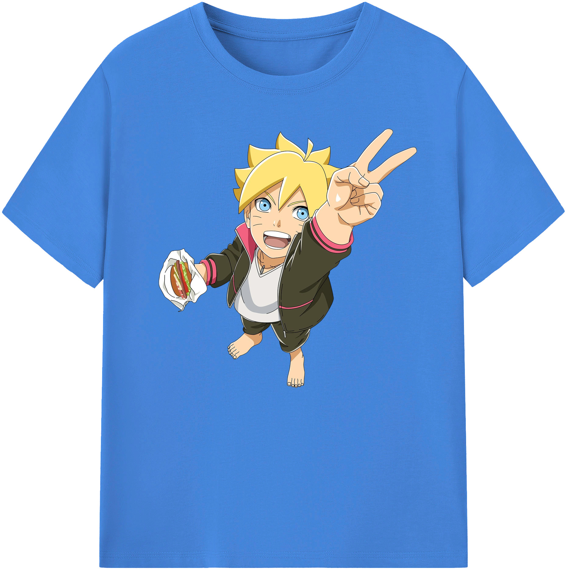 （画像用） NARUTO -ナルト- うずまき ボルト Uzumaki Boruto 綿100％ メンズ半袖Tシャツ｜肌触りやわらか＆通気性