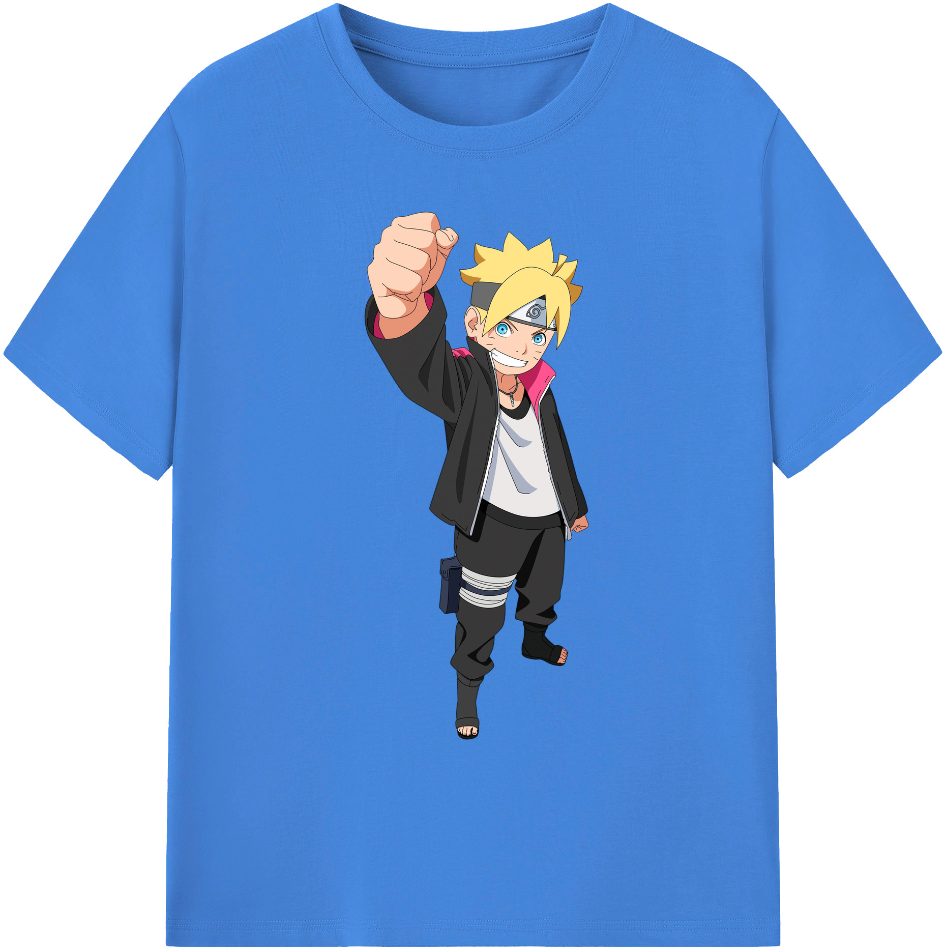 （画像用） NARUTO -ナルト- うずまき ボルト Uzumaki Boruto 綿100％ メンズ半袖Tシャツ｜肌触りやわらか＆通気性
