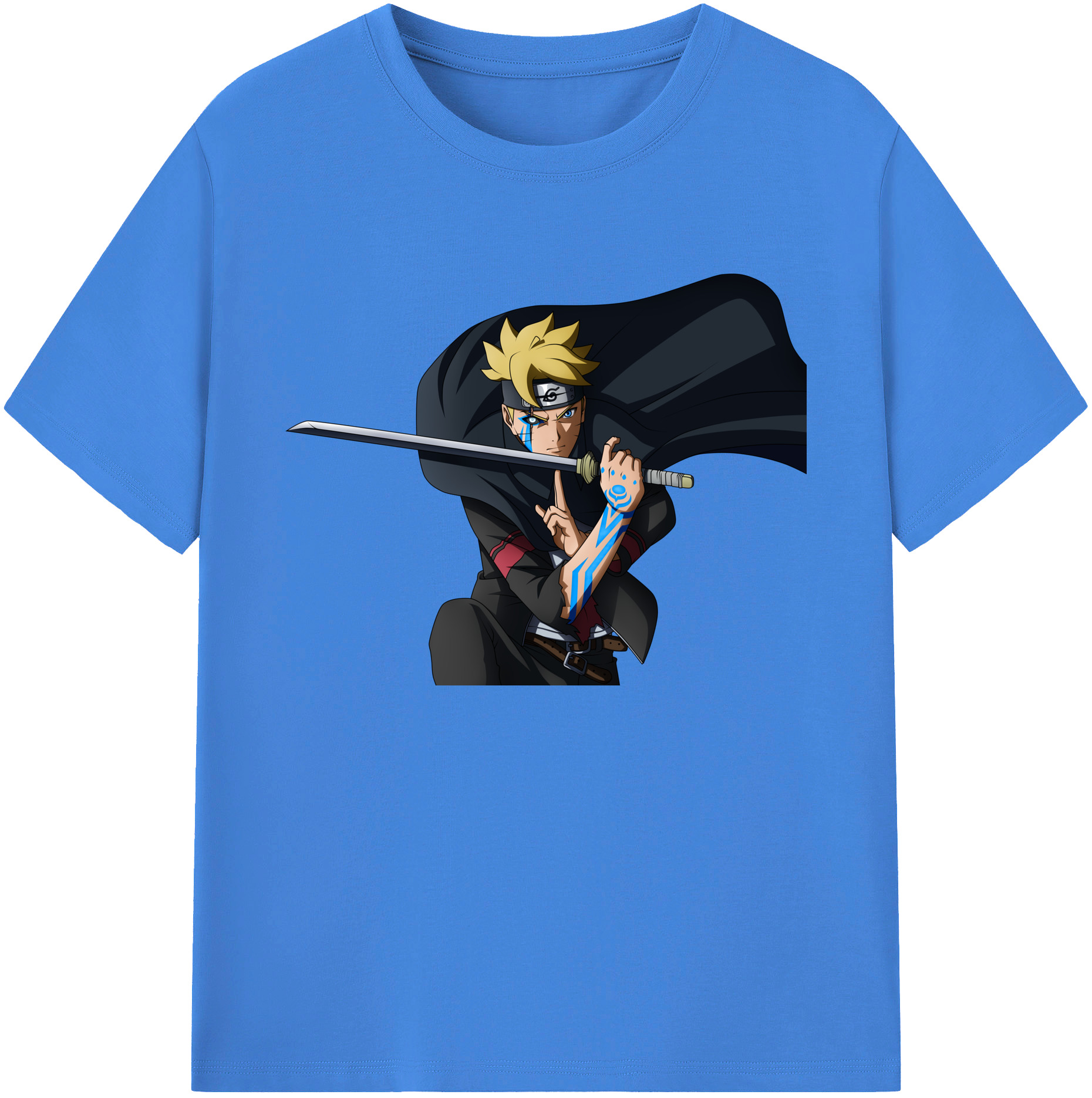 （画像用） NARUTO -ナルト- うずまき ボルト Uzumaki Boruto 綿100％ メンズ半袖Tシャツ｜肌触りやわらか＆通気性