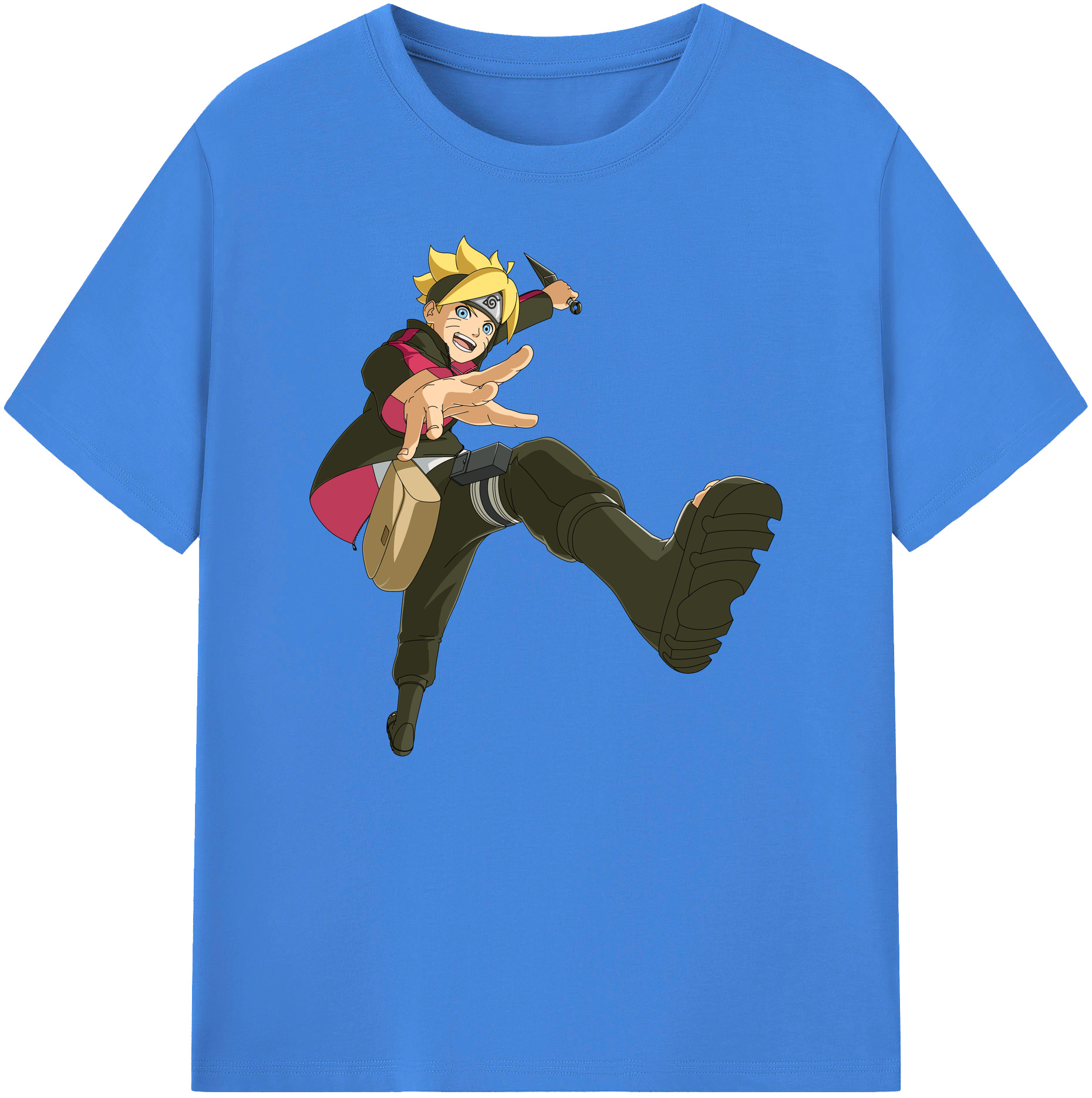 （画像用） NARUTO -ナルト- うずまき ボルト Uzumaki Boruto 綿100％ メンズ半袖Tシャツ｜肌触りやわらか＆通気性