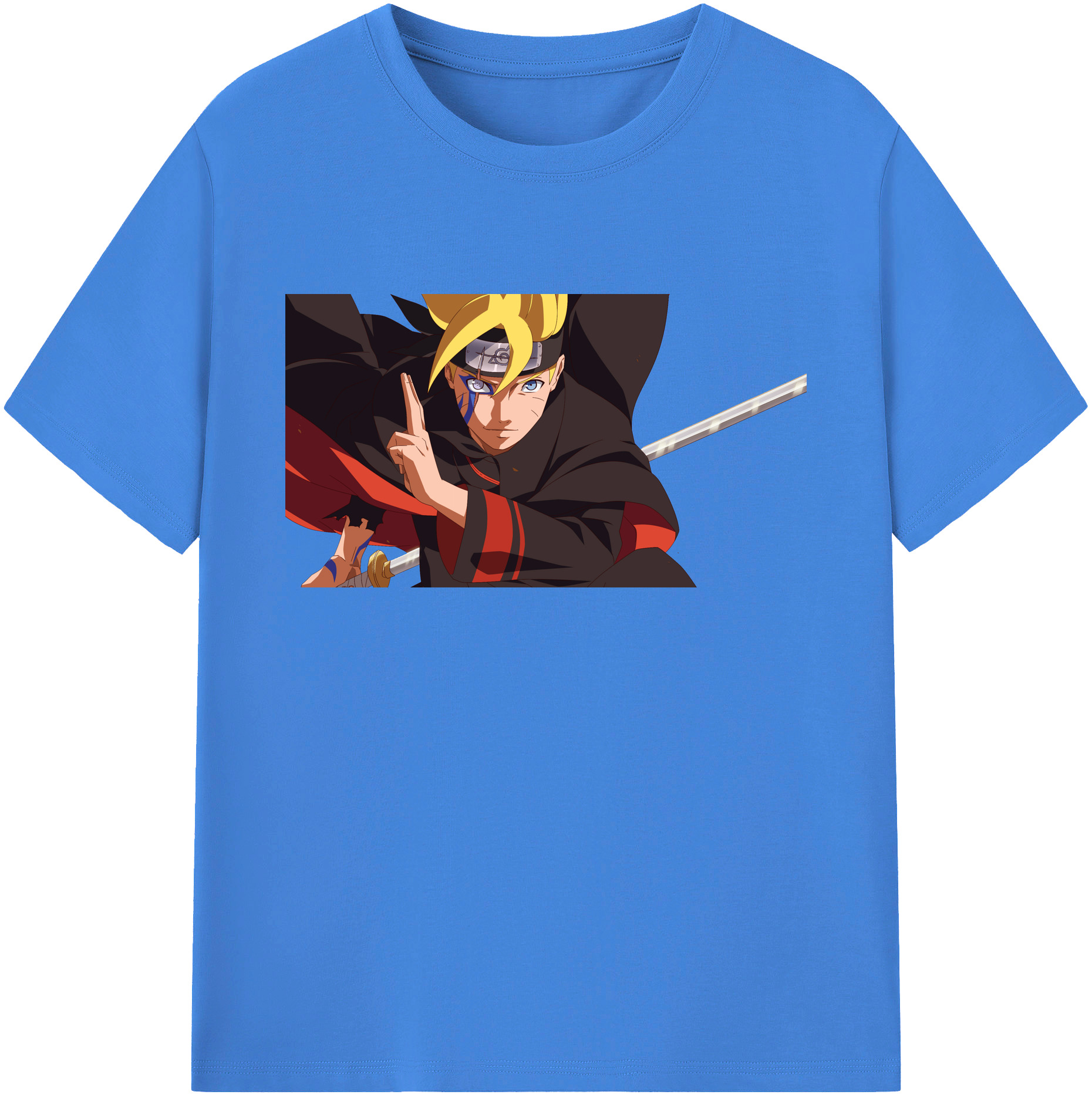 （画像用） NARUTO -ナルト- うずまき ボルト Uzumaki Boruto 綿100％ メンズ半袖Tシャツ｜肌触りやわらか＆通気性
