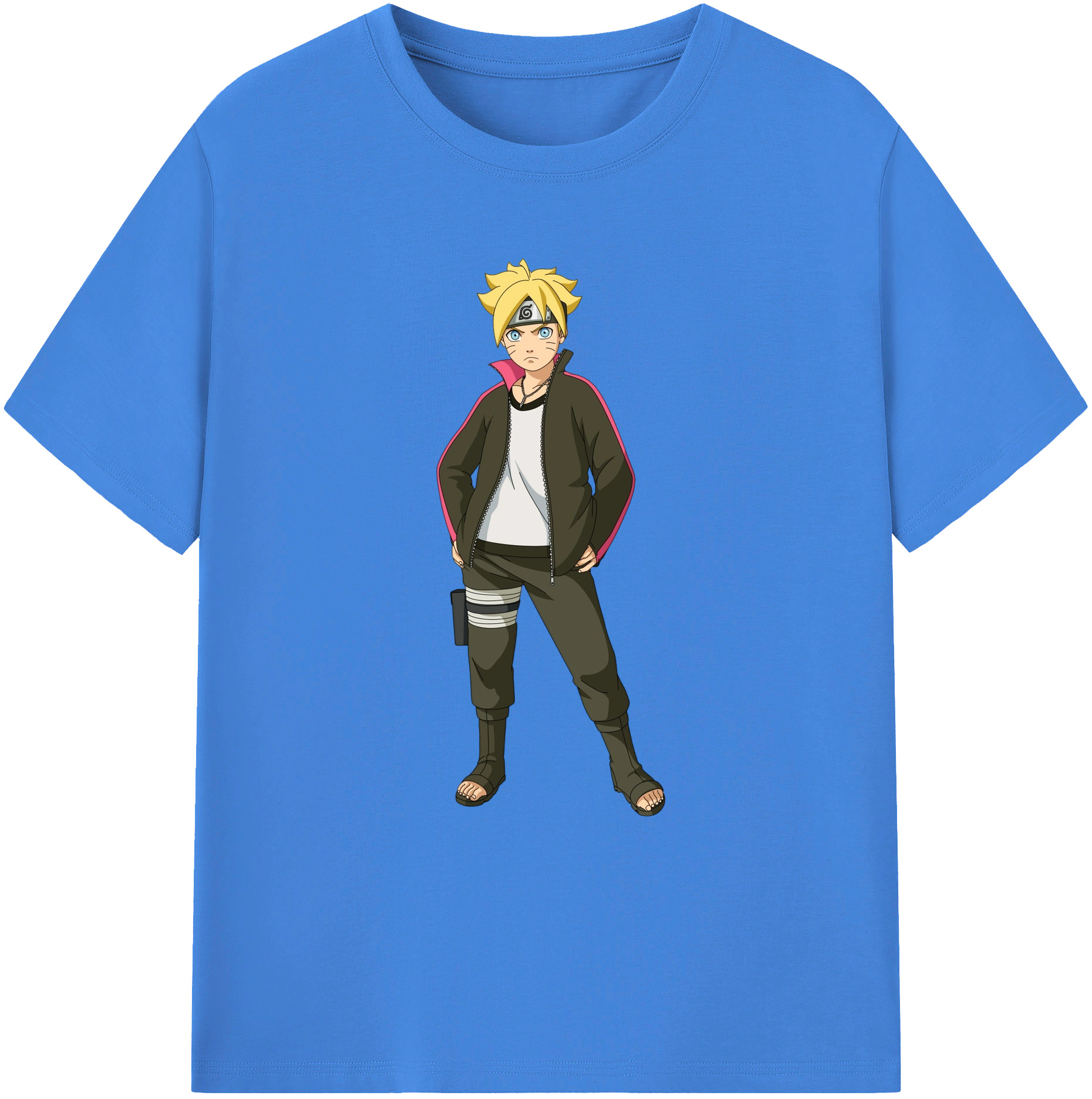 （画像用） NARUTO -ナルト- うずまき ボルト Uzumaki Boruto 綿100％ メンズ半袖Tシャツ｜肌触りやわらか＆通気性
