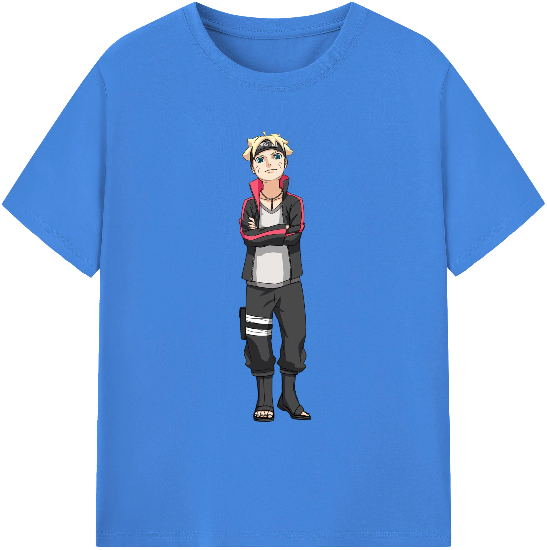 （画像用） NARUTO -ナルト- うずまき ボルト Uzumaki Boruto 綿100％ メンズ半袖Tシャツ｜肌触りやわらか＆通気性