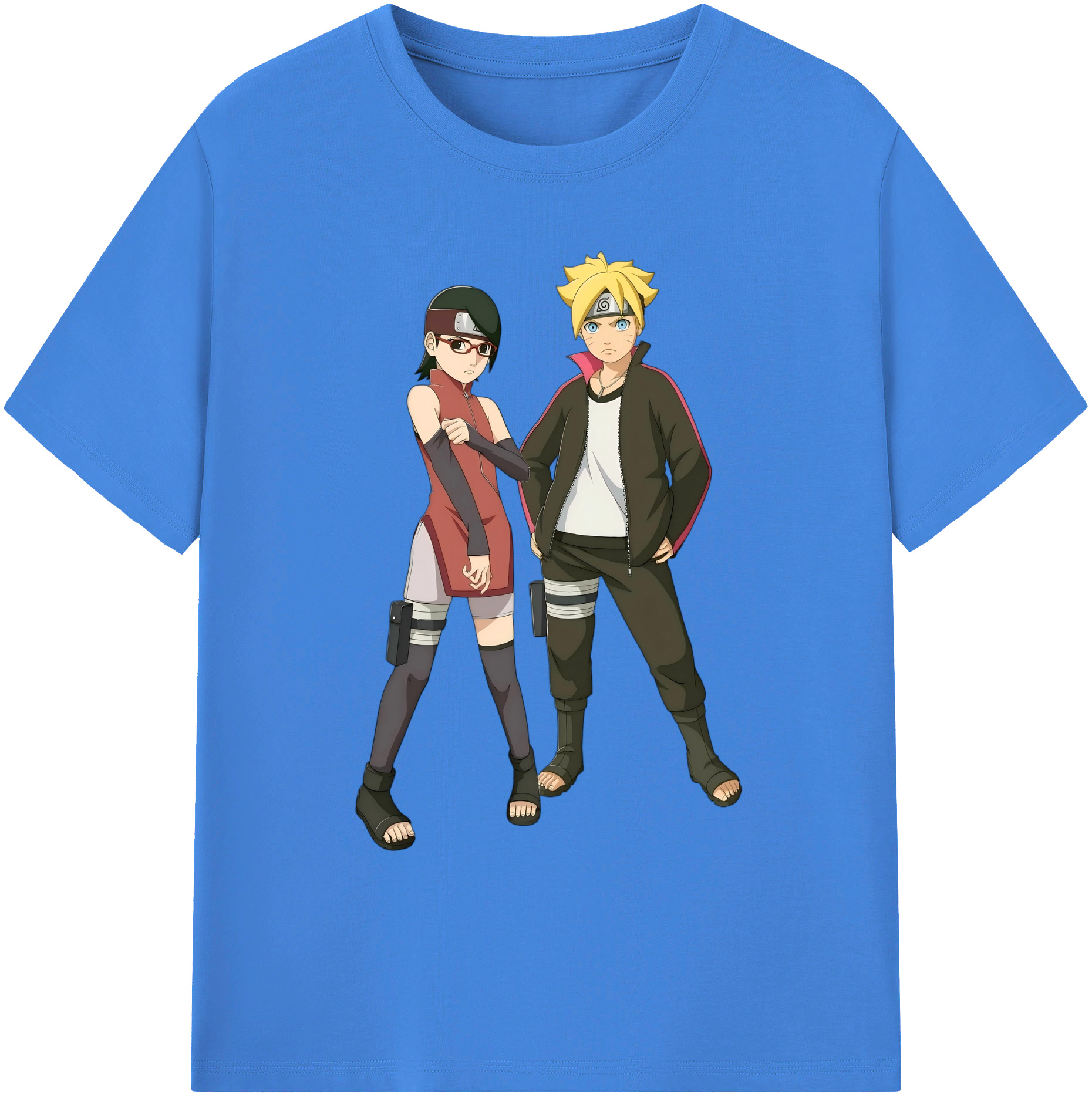 （画像用） NARUTO -ナルト- うずまき ボルト Uzumaki Boruto 綿100％ メンズ半袖Tシャツ｜肌触りやわらか＆通気性