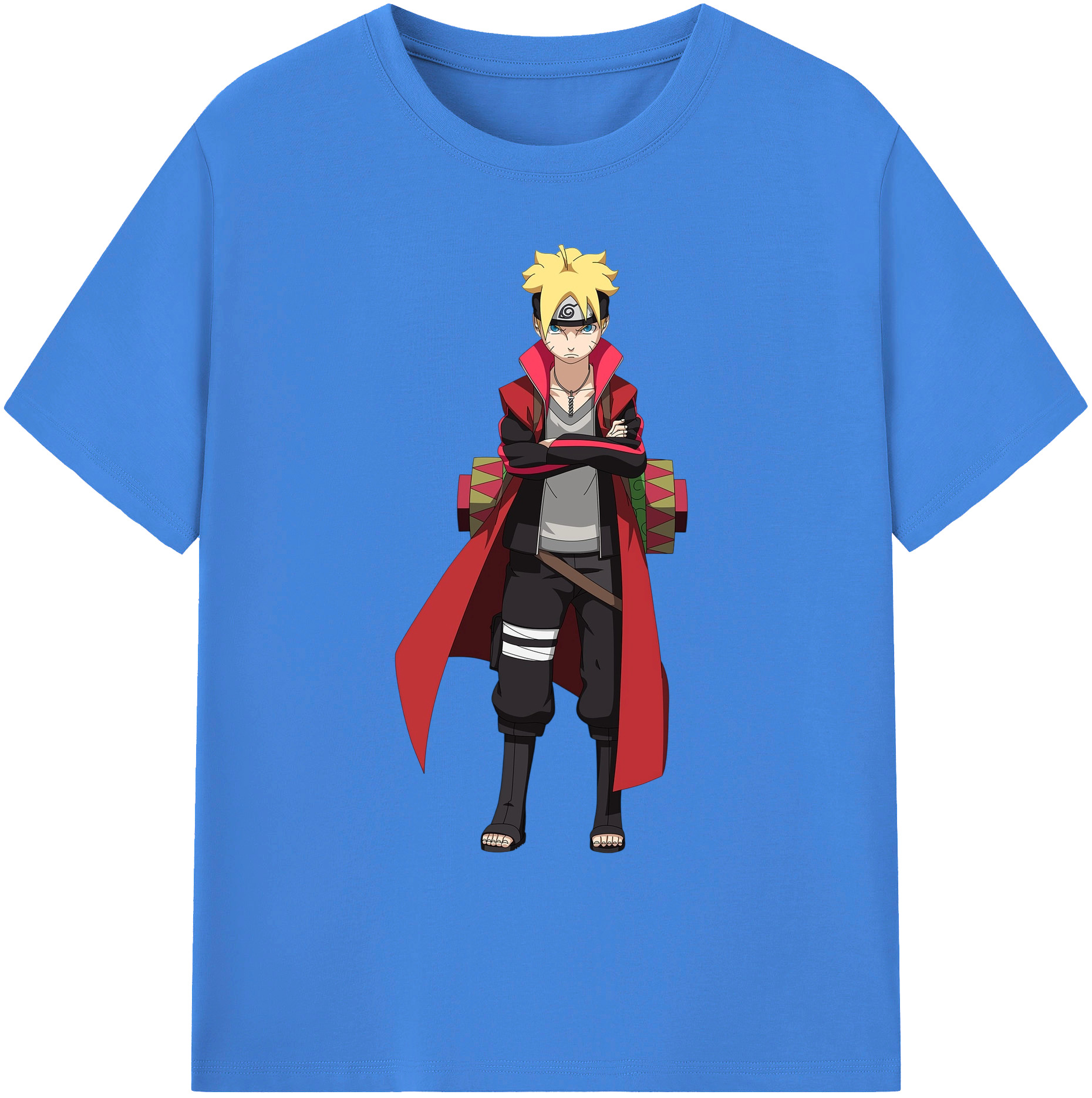 （画像用） NARUTO -ナルト- うずまき ボルト Uzumaki Boruto 綿100％ メンズ半袖Tシャツ｜肌触りやわらか＆通気性